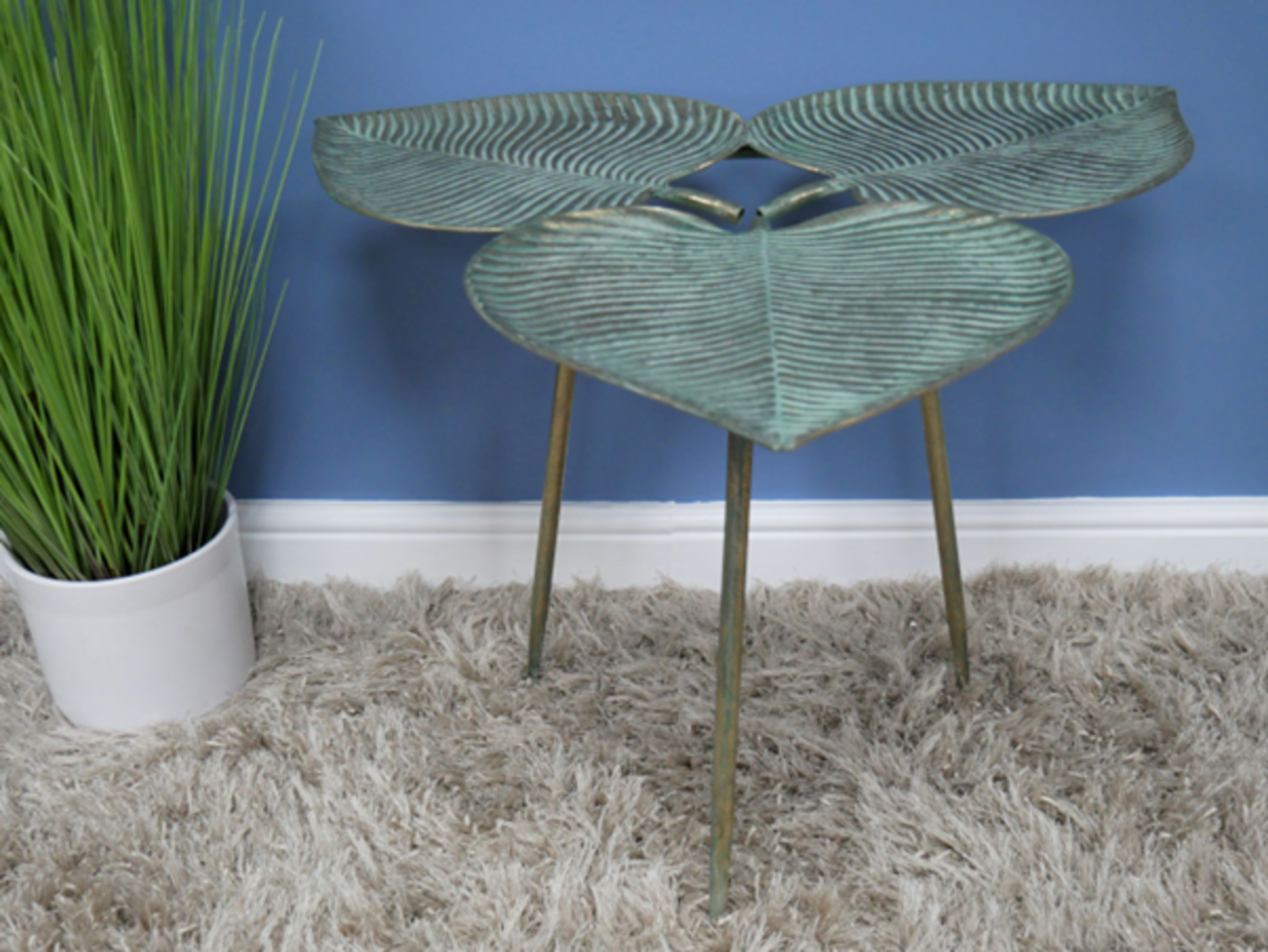 New Metal Leaf Side Table