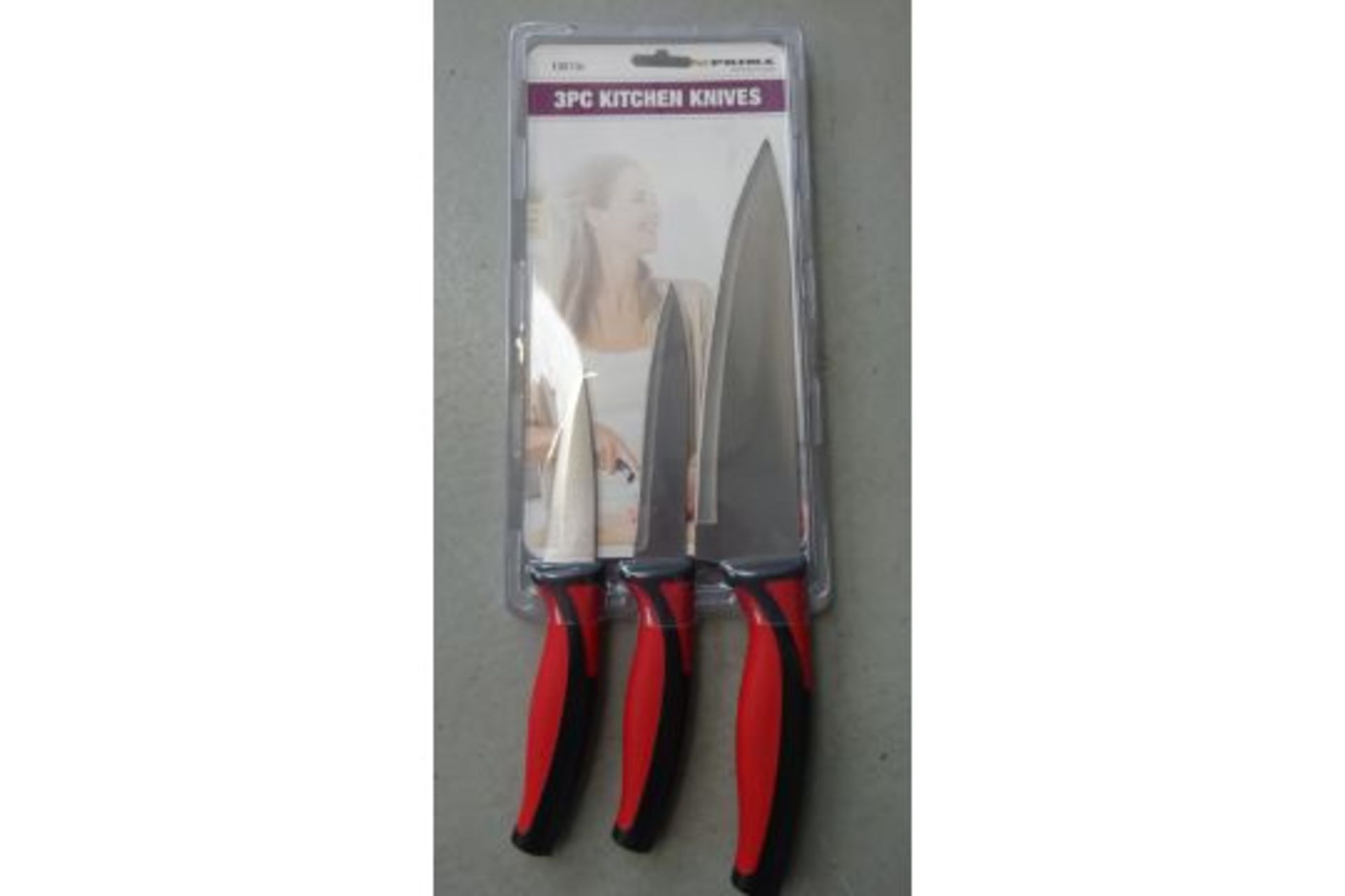 New Prima 3pc Kitchen Knives With Non Slip Handles