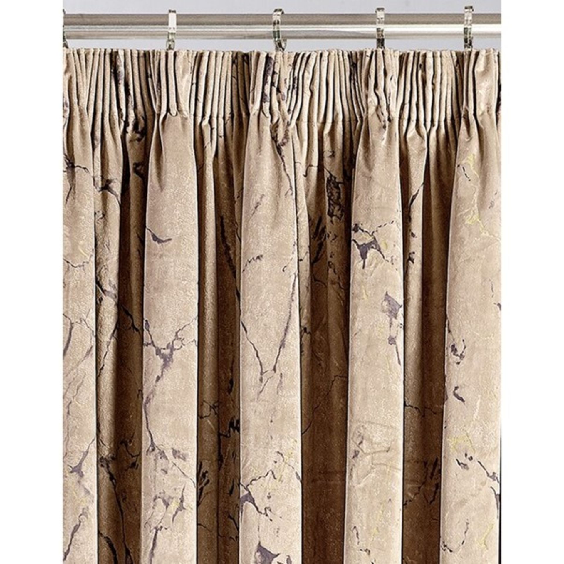 RRP £102.99 - Tathana Marble Pencil Pleat Blackout Thermal Curtains - Image 2 of 2