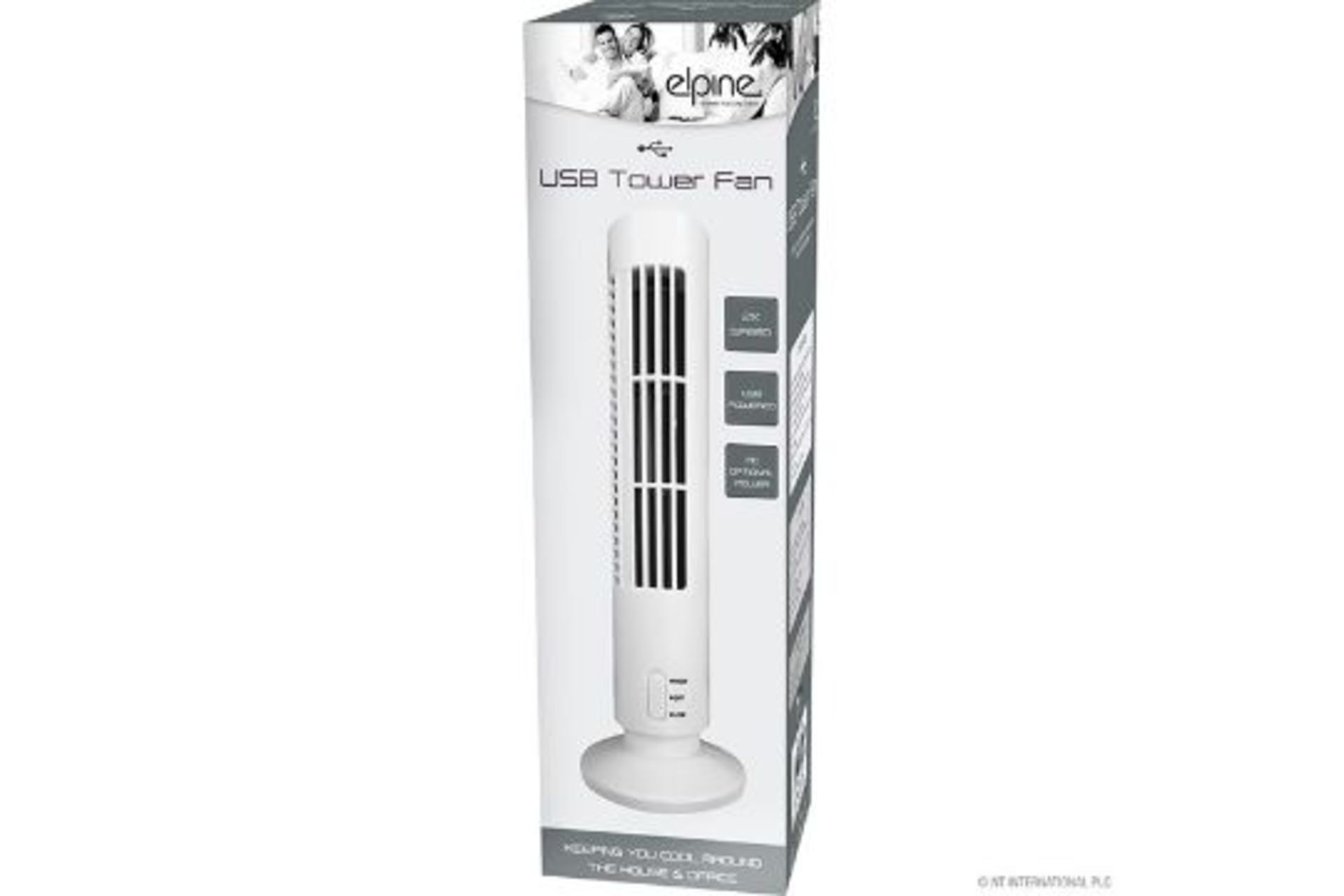 New White Elpine Usb Mini Tower Desk Fan