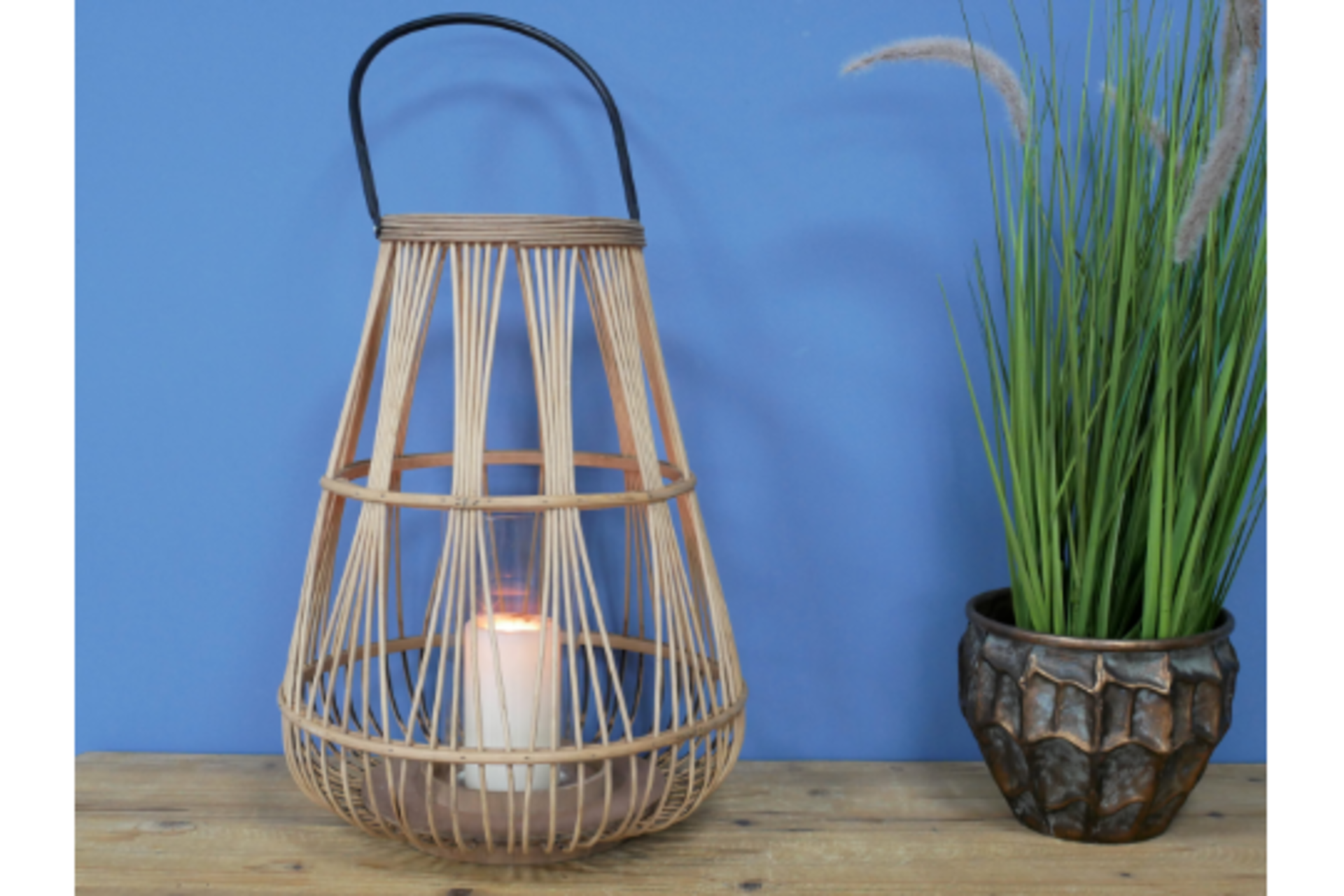 New Large Indoor/Outdoor Woven Lantern