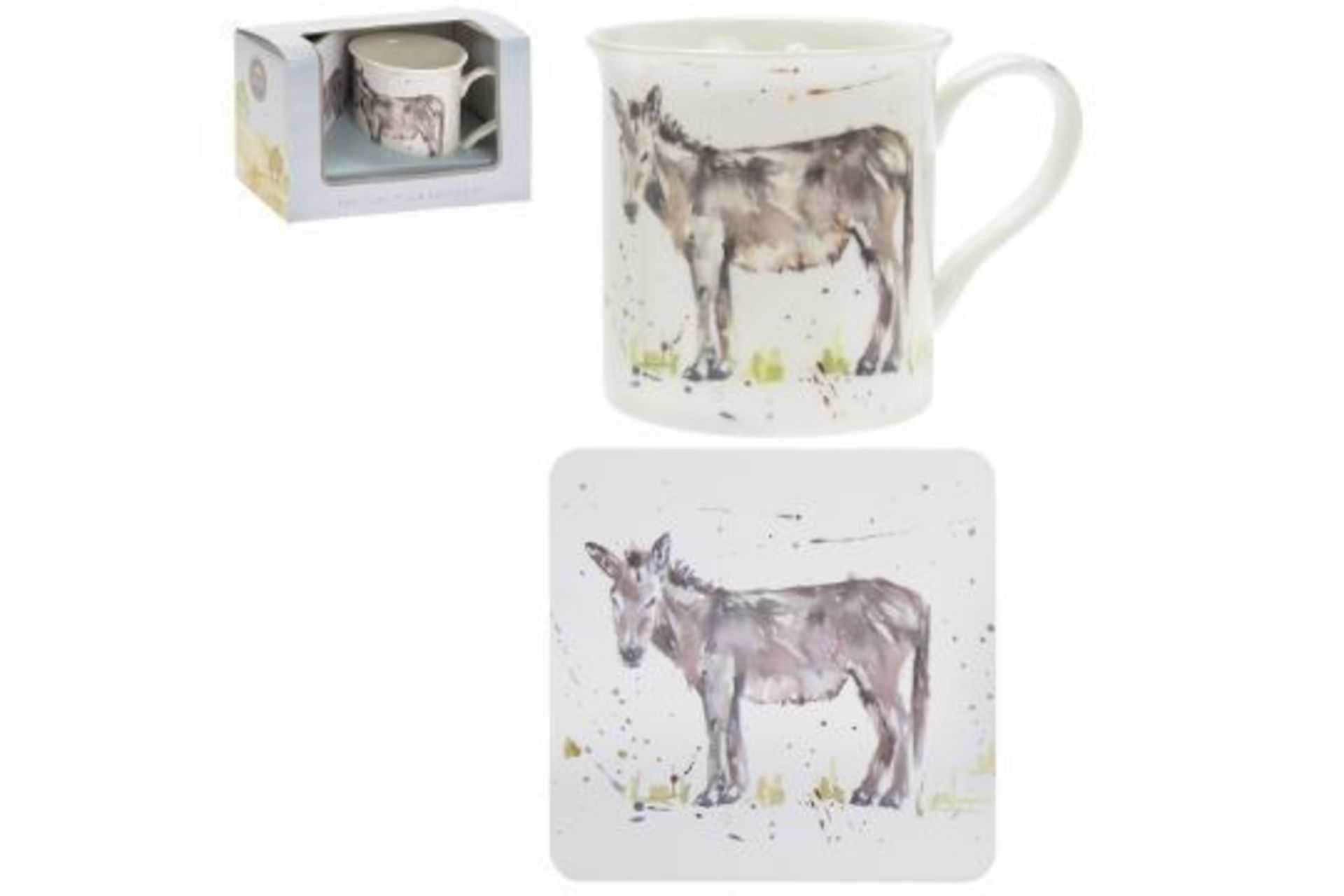 New Country Life Donkey Mug & Coaster Set