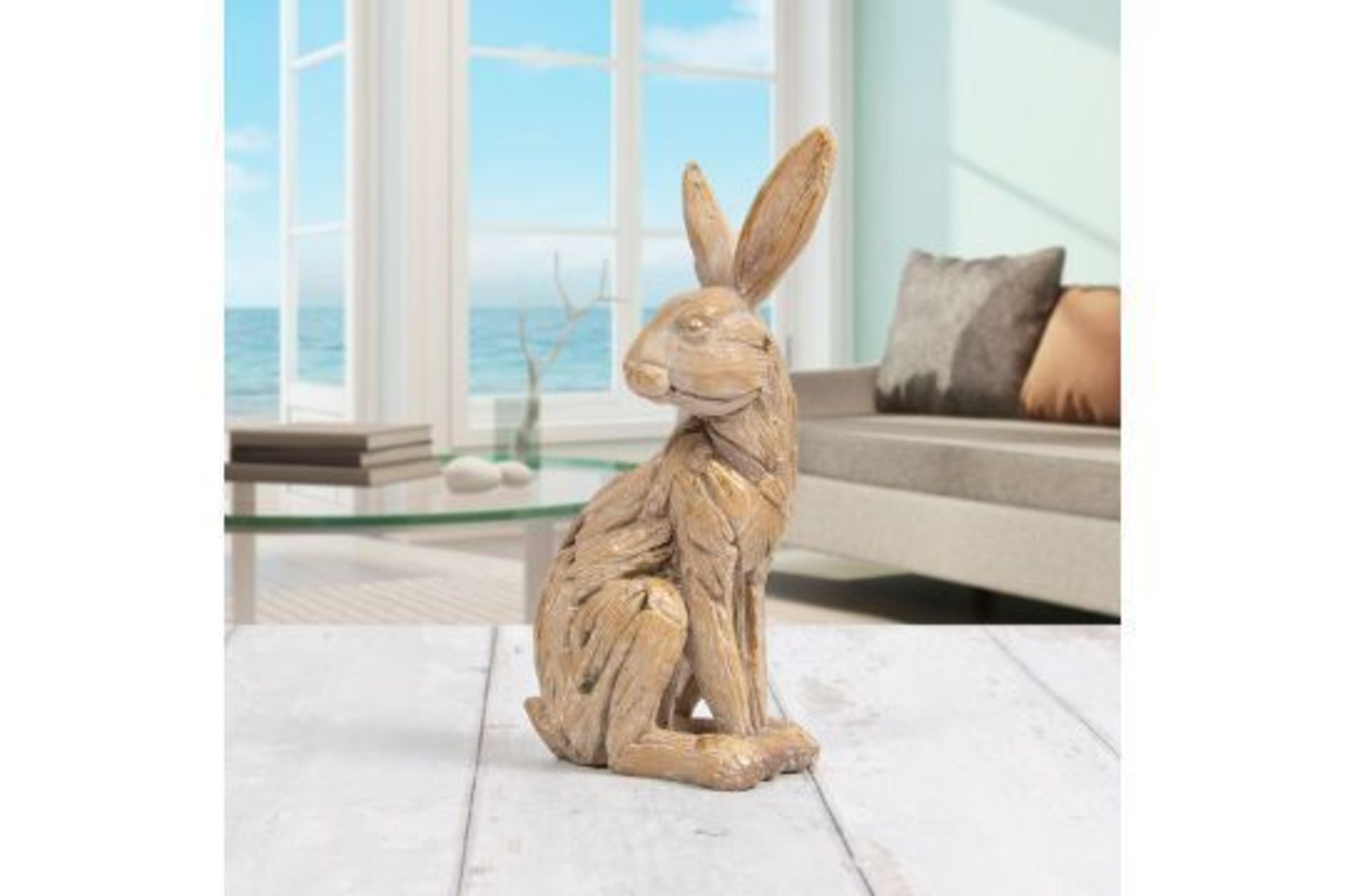 New Driftwood Sitting Hare Figure