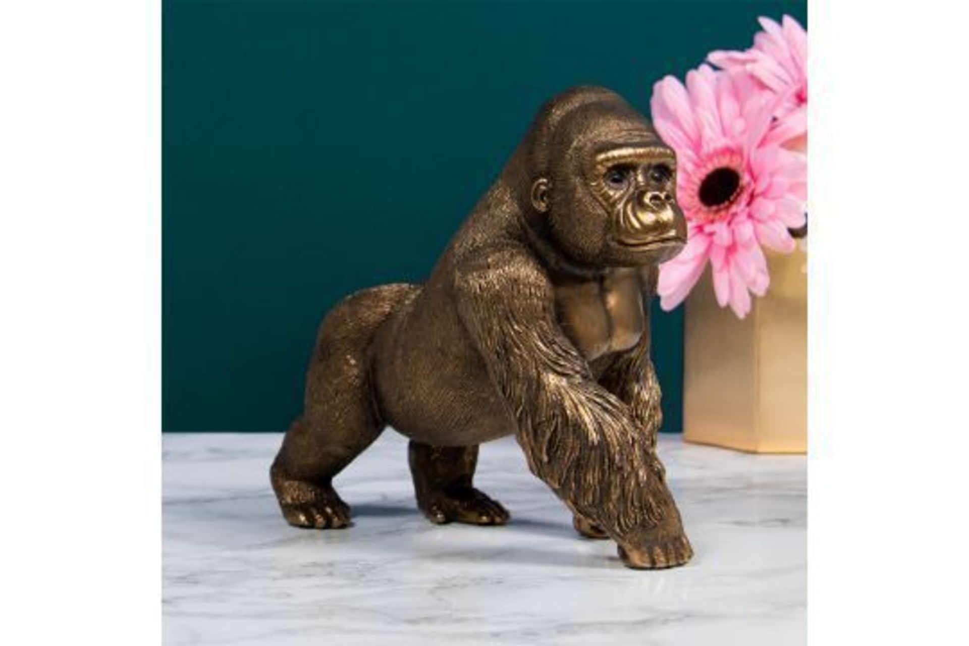 New Bronzed Gorilla Figure