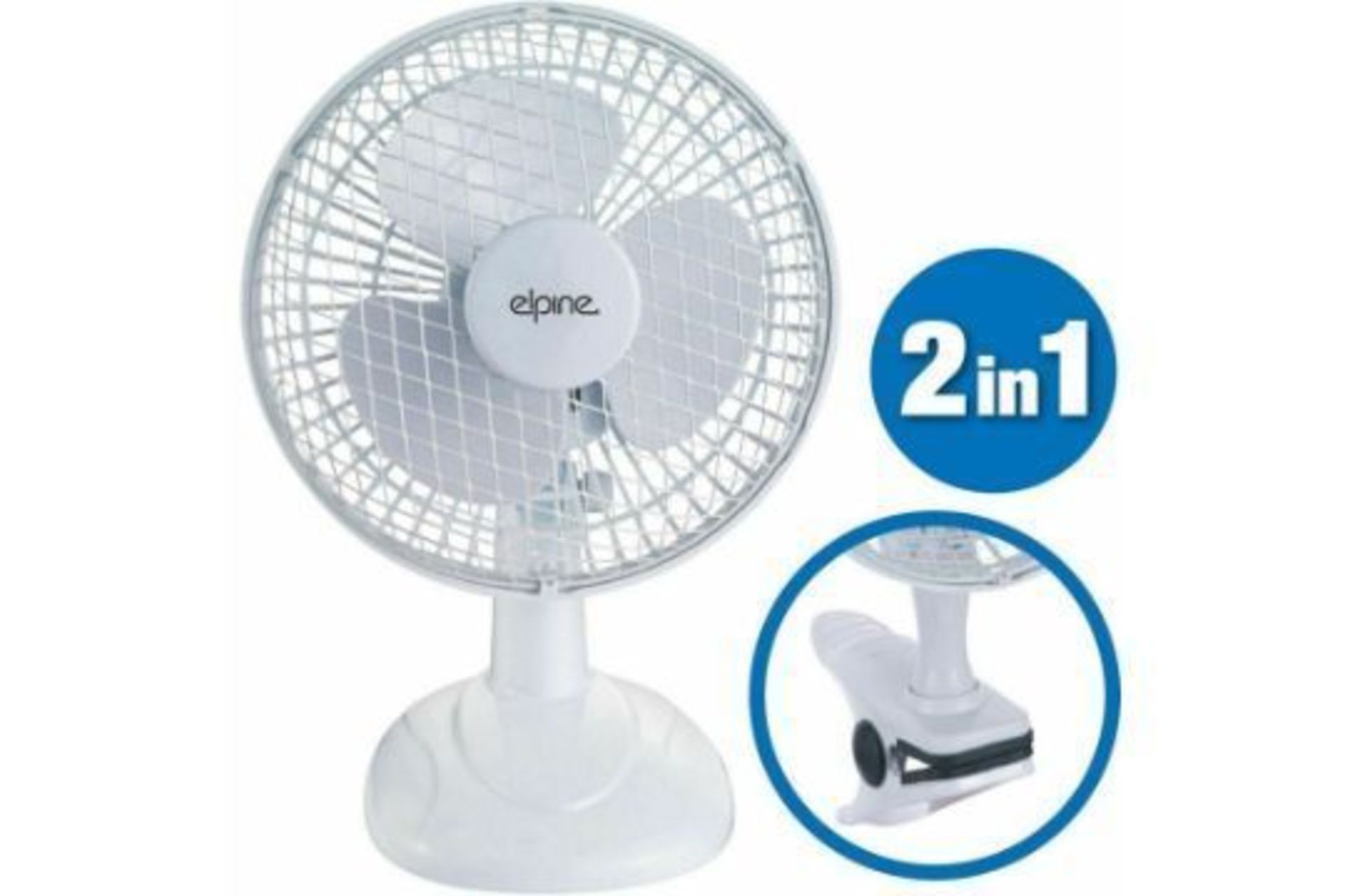 New 6" 2 In 1 Desk Fan With Clip Attachment