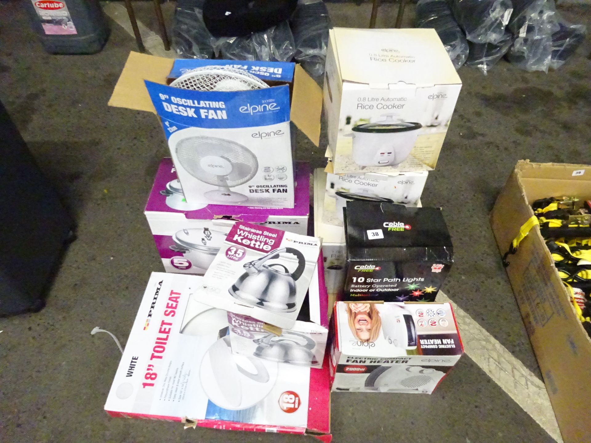 3 RICE COOKERS, HEATER, WHISTLING KETTLES, PRESSURE COOKER & ODDS