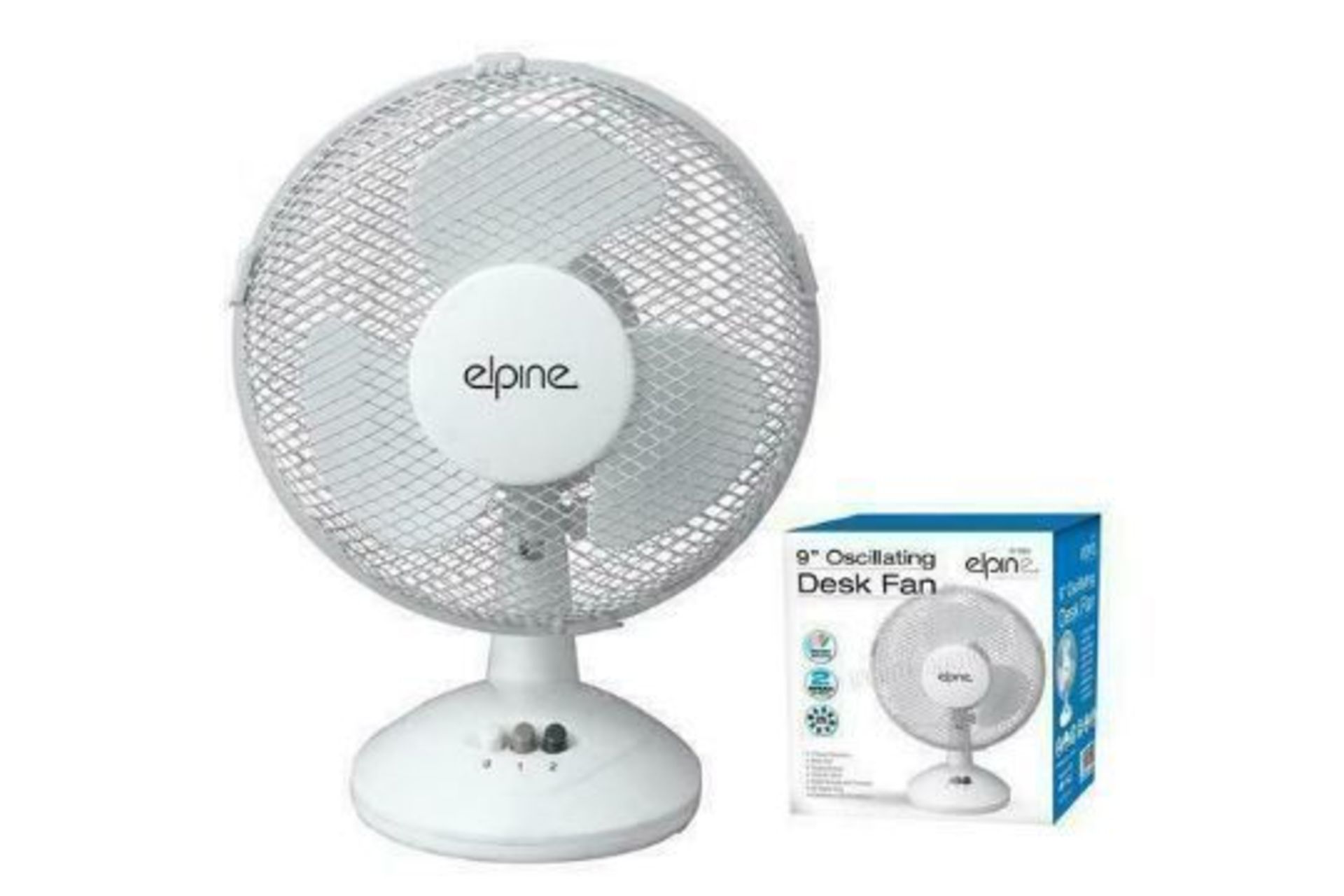 New 9" 23cm Oscilating Desk Fan