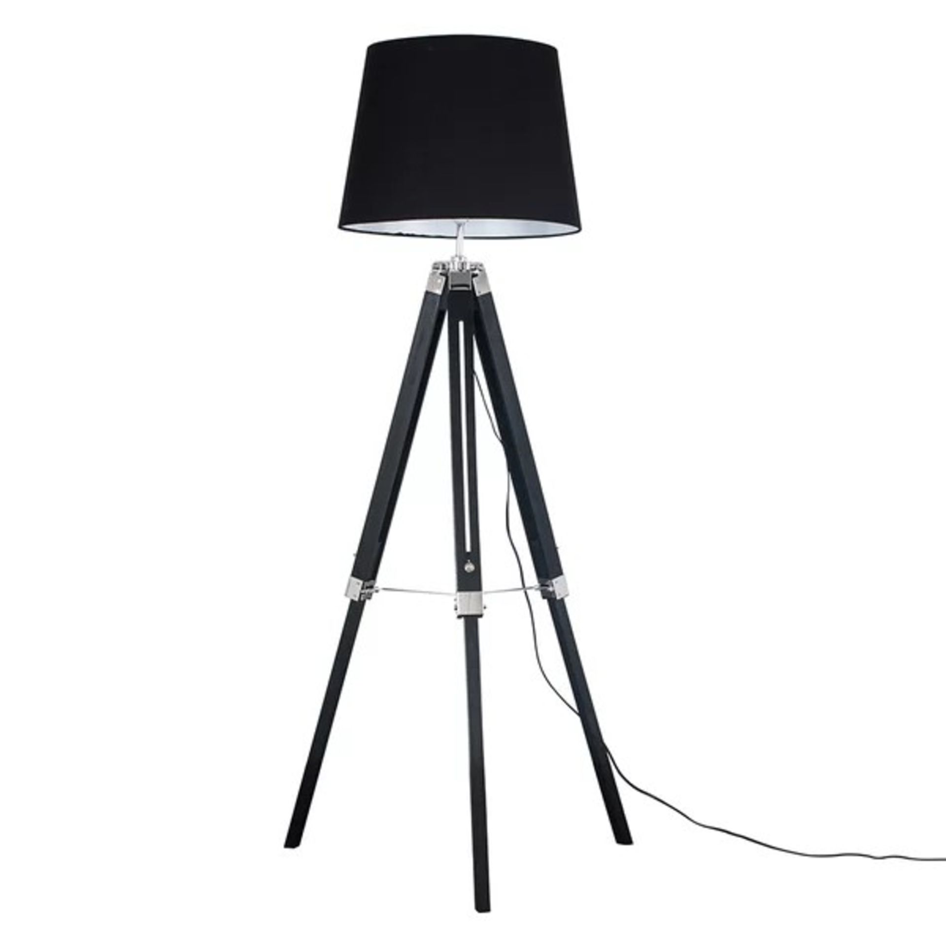 RRP £135.99 - Bella Vista 127cm Tripod Floor Lamp Base - shade black