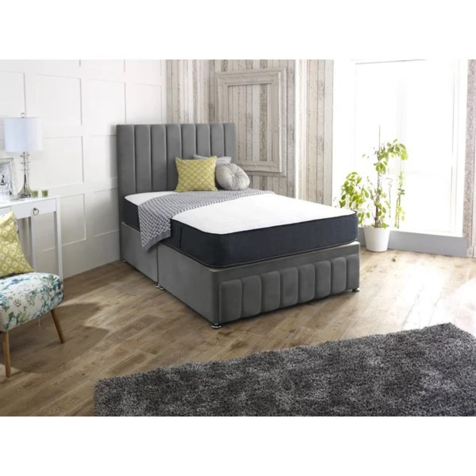 RRP £540.49 - Divan Bed - Double - 4ft 6" with headboard - NO MATTRESS