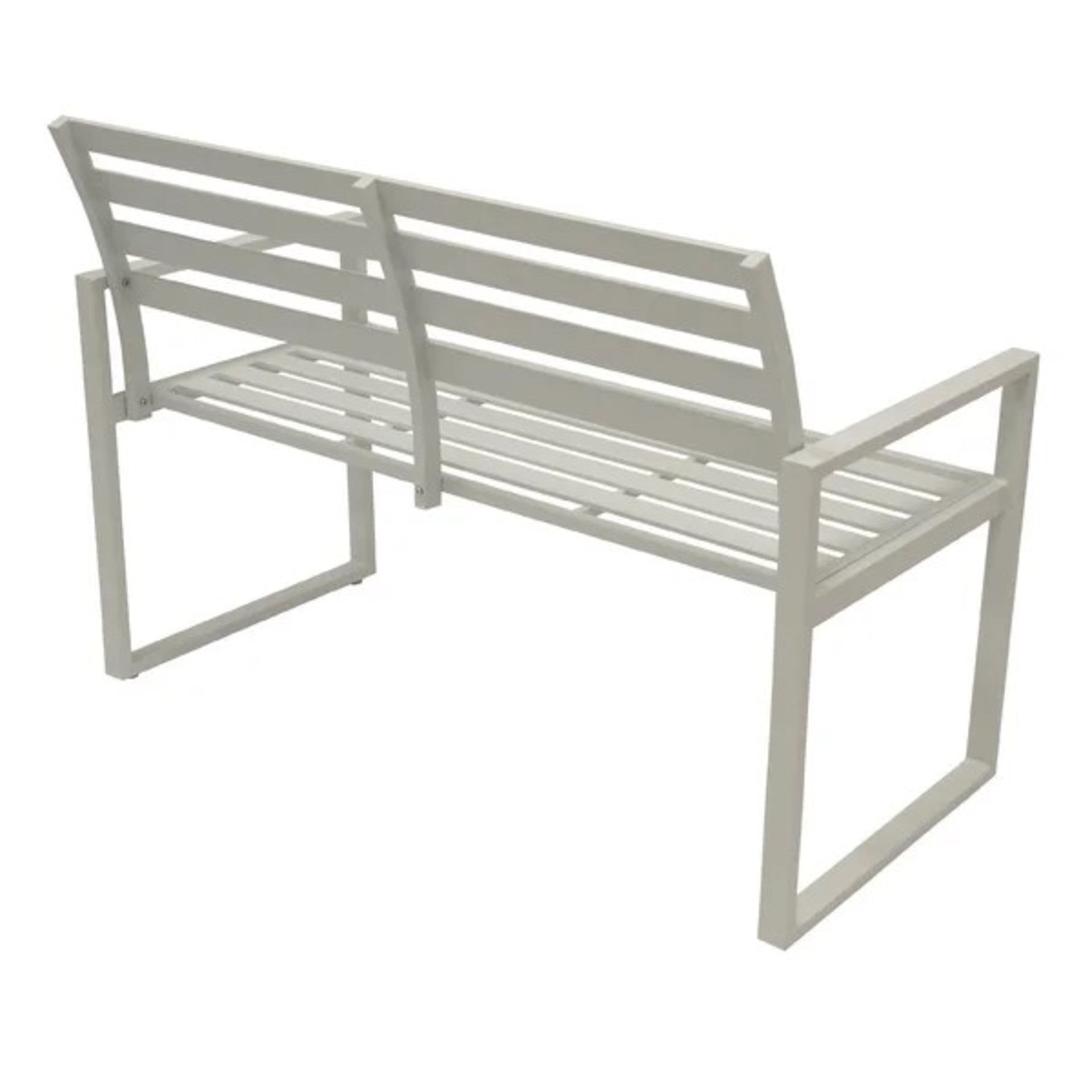 RRP £184.99 - Mulhouse Aluminium Park Bench - White - Image 2 of 2