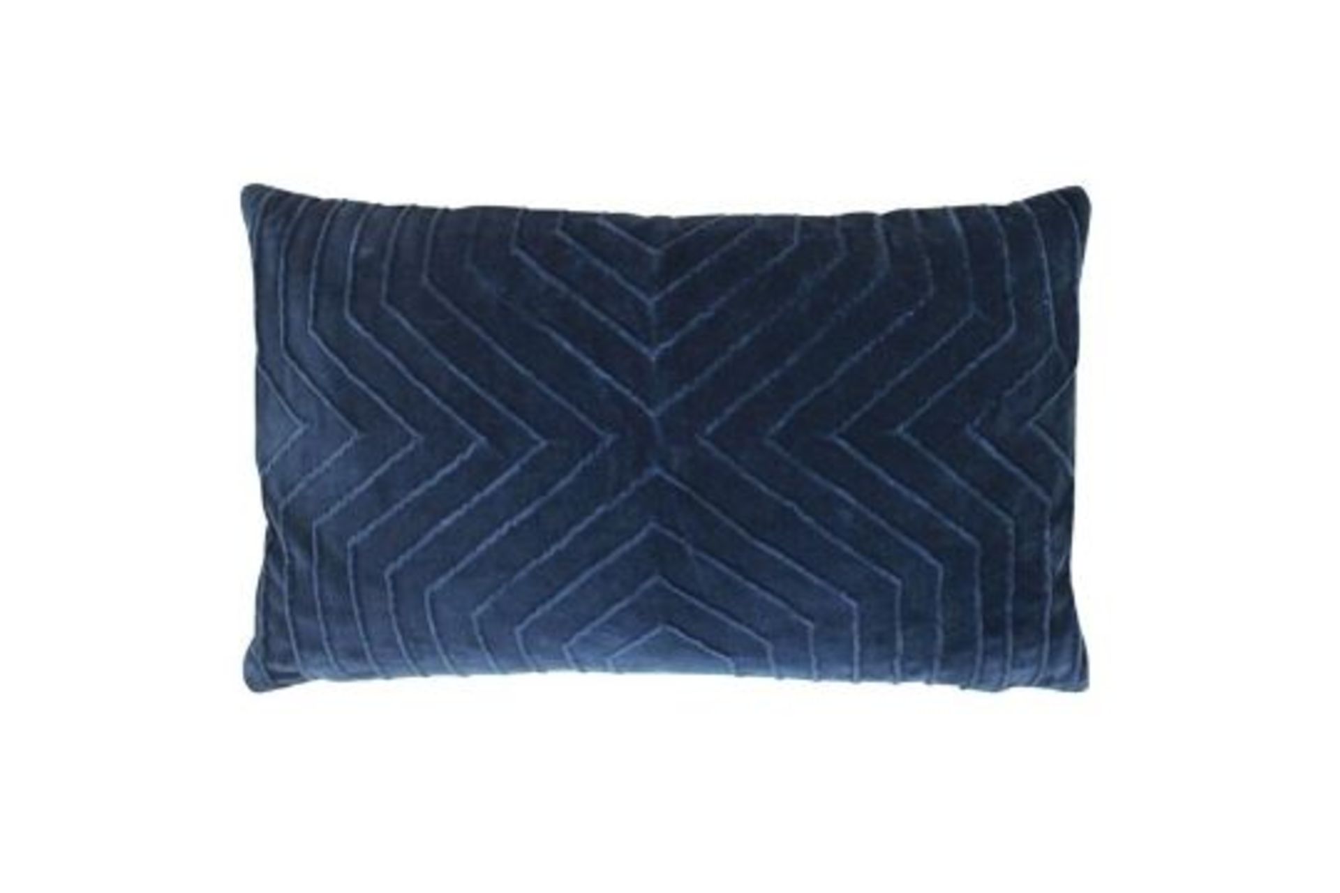 RRP £17.99 - Werts Geometric Lumbar Cushion Cover - Navy - 30cm H x 50cm W x 0.5cm D