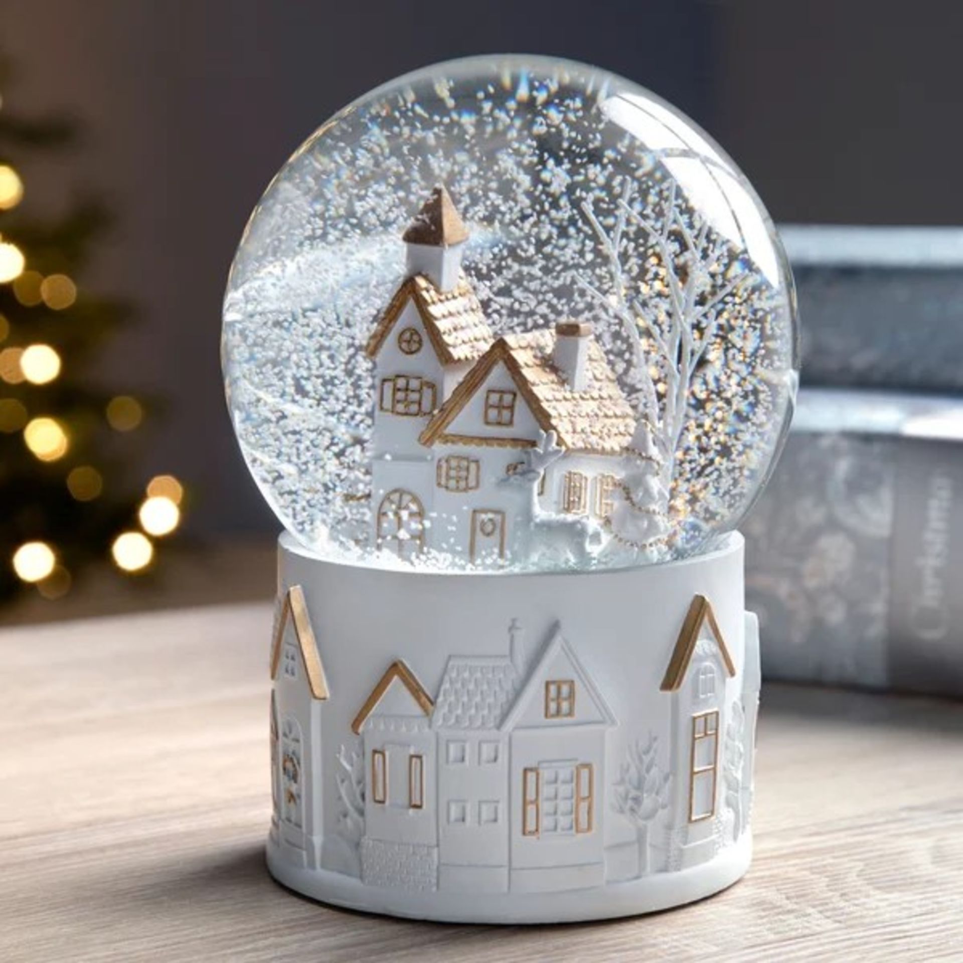RRP £29.99 - House Snow Globe - 16cm H x 12cm W x 12cm D