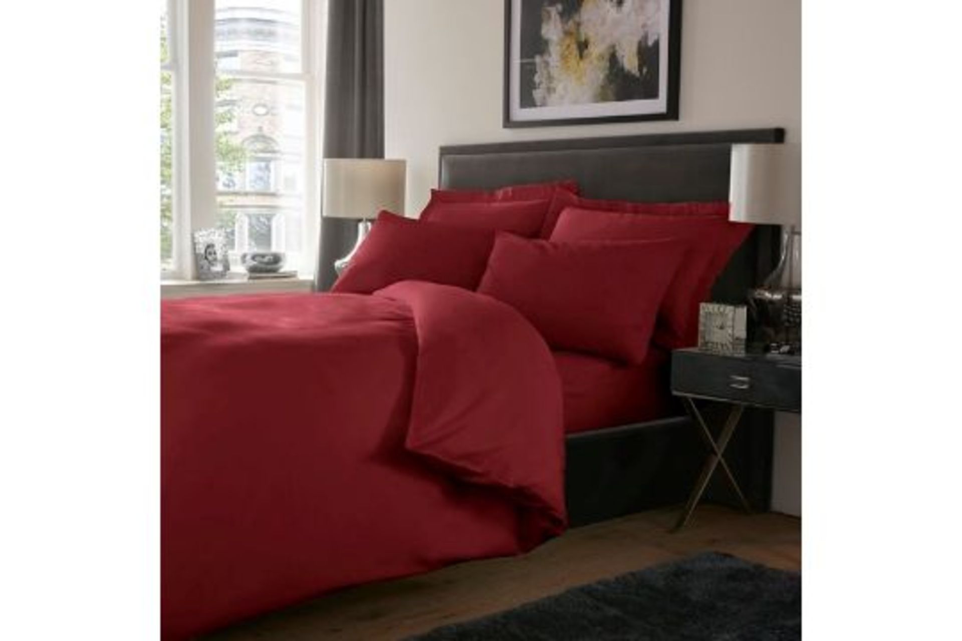 RRP £37 - 4FT 6 Double Dull 800 TC Duvet Cover Set - 4ft 6 Double