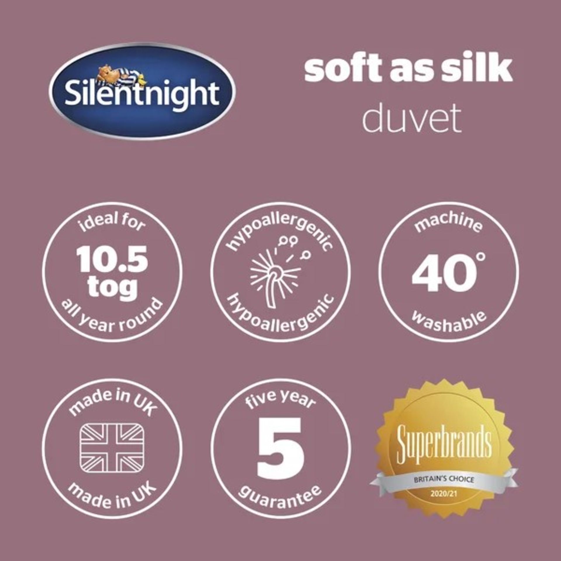 RRP £37.18 - Soft as Silk Duvet 10.5 tog Duvet - Size :SuperKing - Image 3 of 3