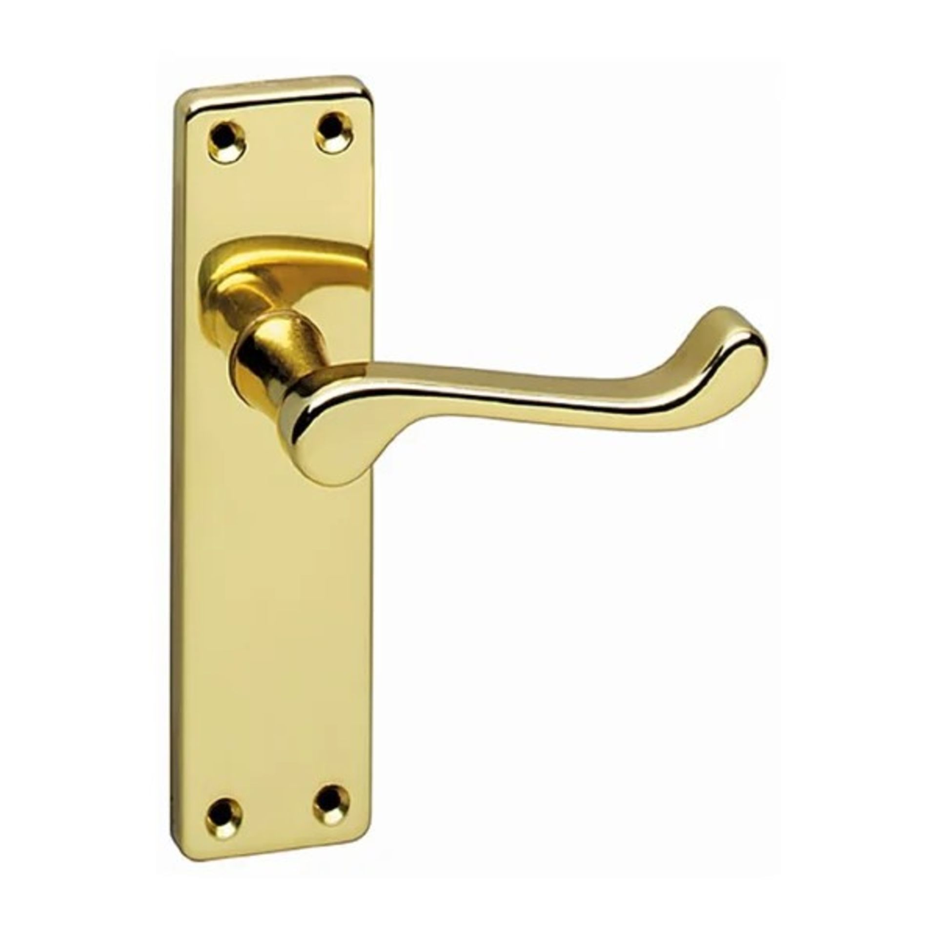 RRP £19.90 - Victorian Privacy Door Handle - Finish: Polished Brass -15.3cm H x 4.5cm W x 5cm