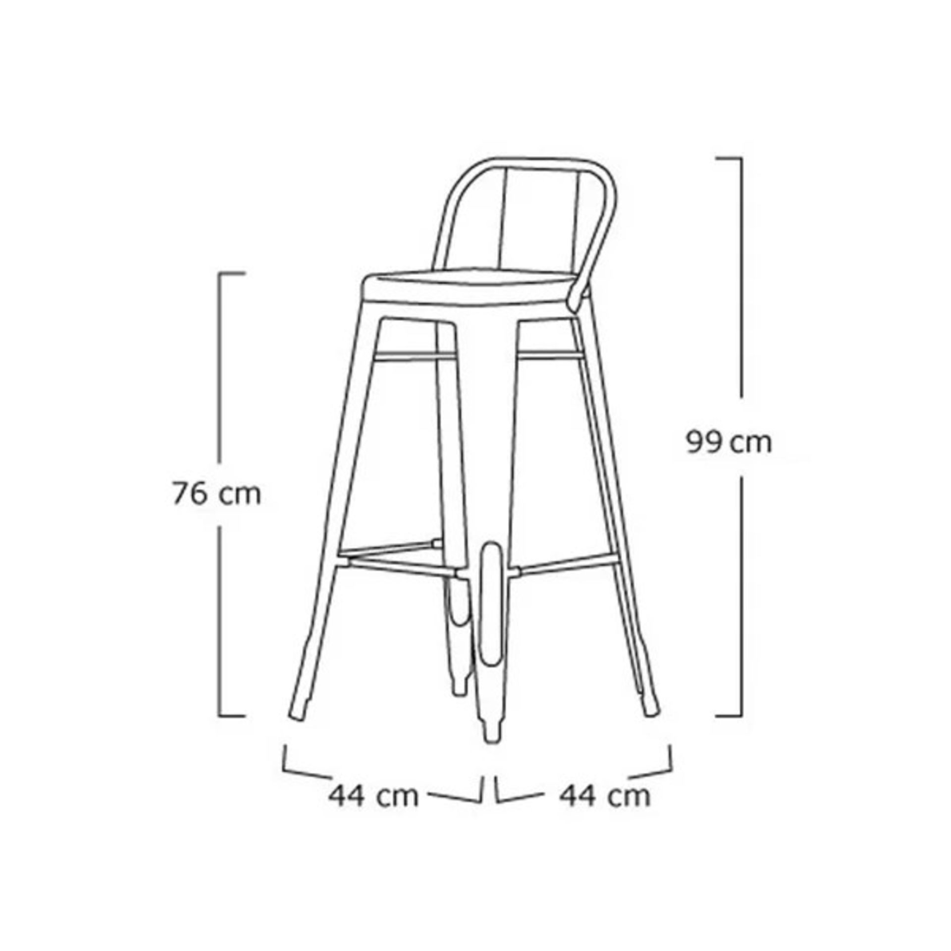 RRP £145.99 - Set Of 2 Bartolmeu 76cm Bar Stool - Distressed Steel - Image 2 of 2