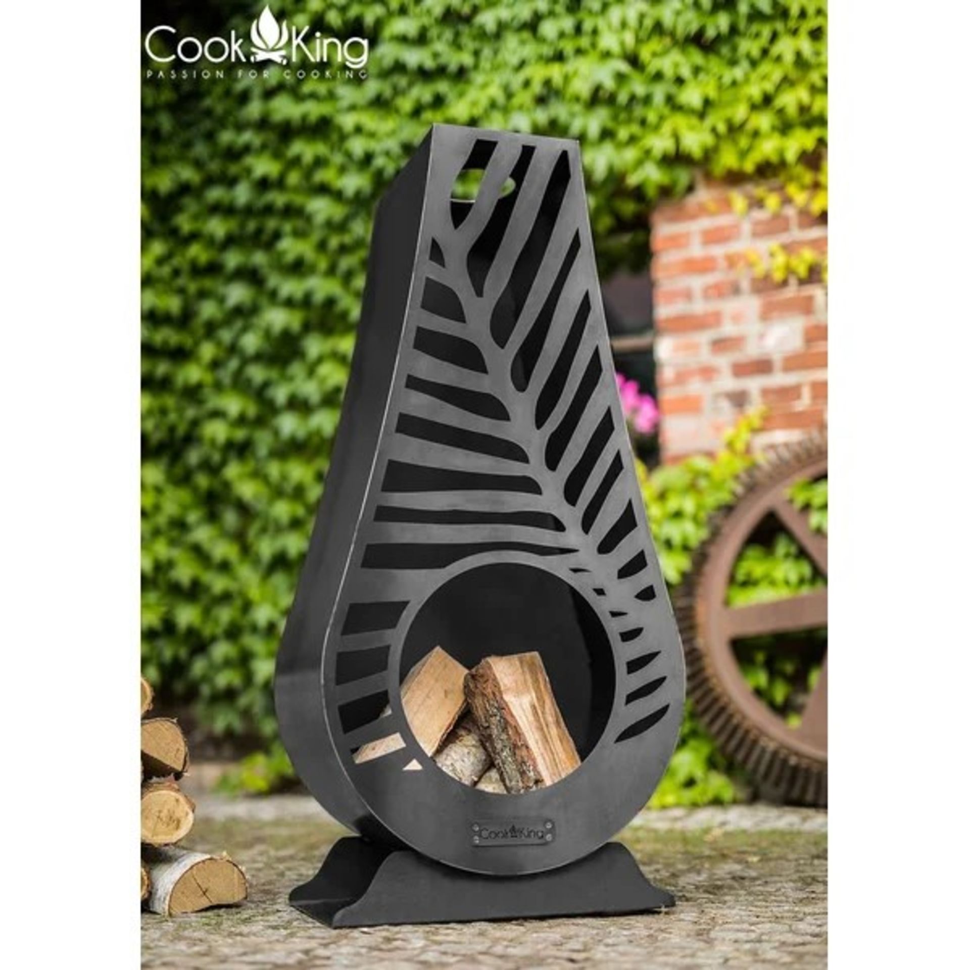 RRP £ 299.99 - 108Cm H Steel Wood Burning Outdoor Chiminea - 108cm H x 50cm W x 33cm D