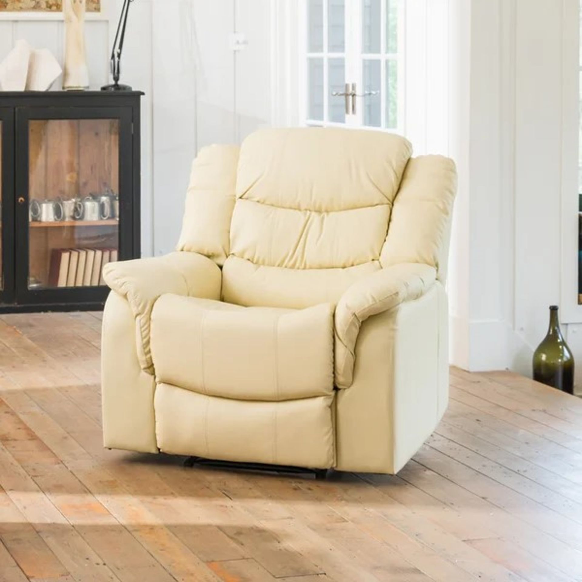 RRP £759.99 - Delreal 92Cm Wide Electric Lift Assist Standard Recliner with Massager - Cream -