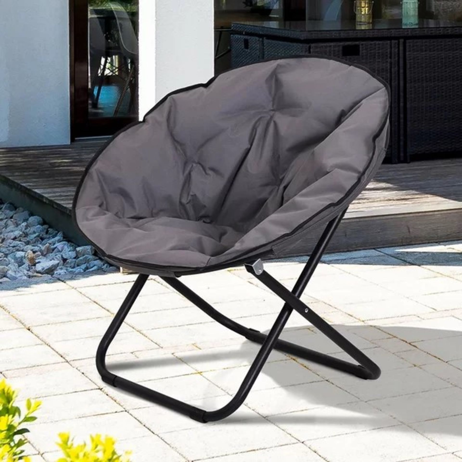 RRP £44.99 - Beklabito Folding Camping Chair - Grey - 75cm H x 80cm W x 80cm D