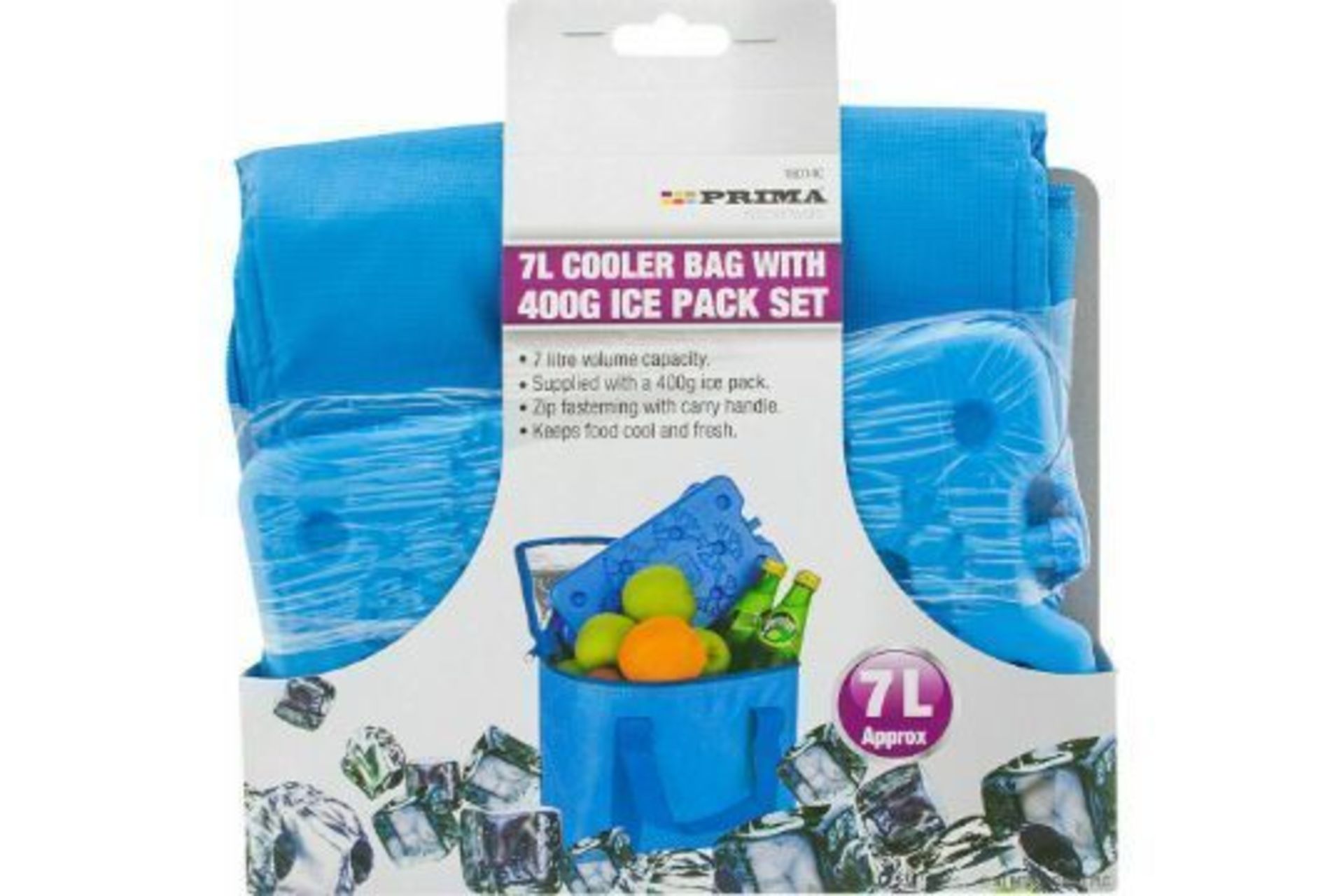 New Prima 7L Cooler Bag 400g Ice Pack Set