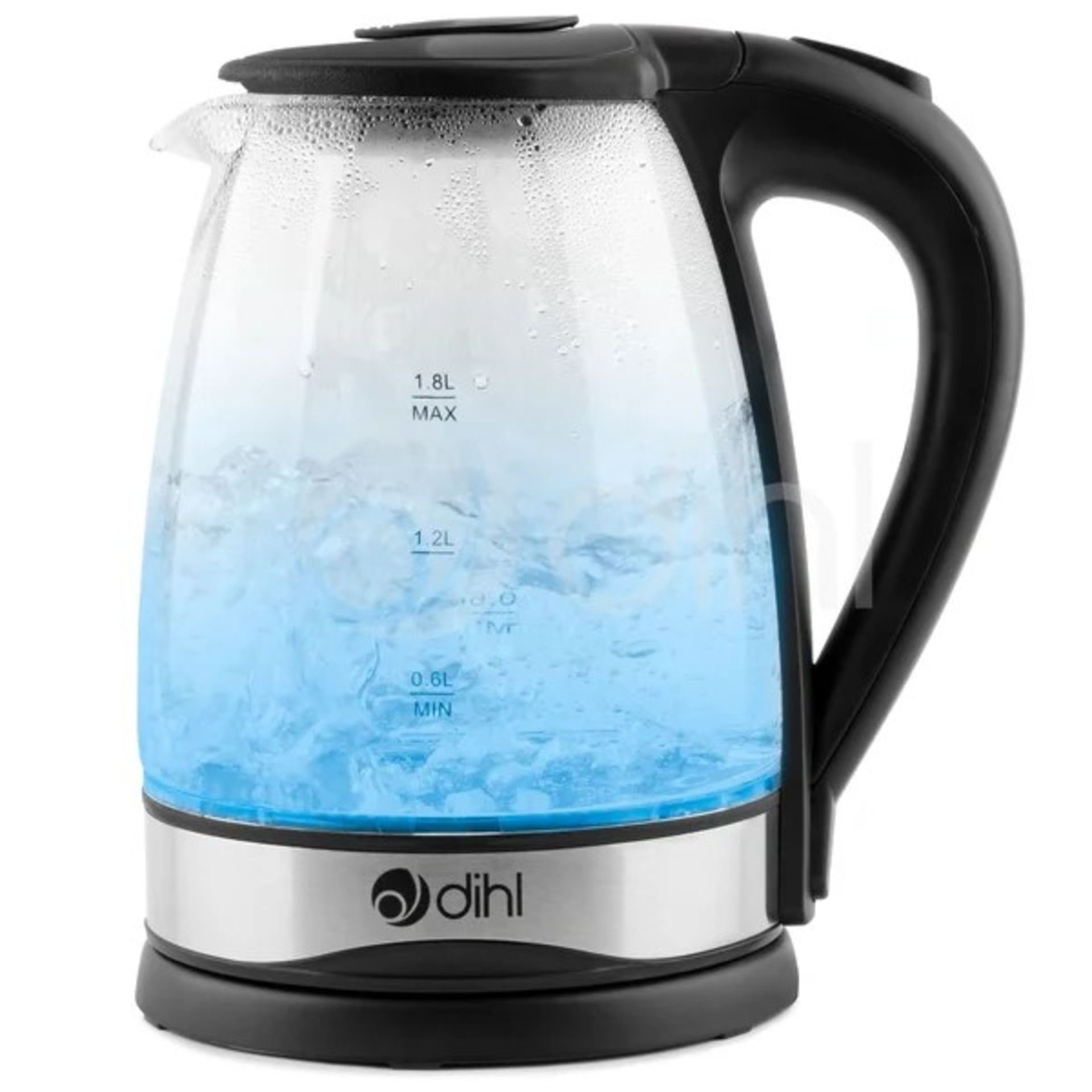 RRP £39.99 - LED Illuminated 1.8L Glass Electric Kettle - 23.1cm H x 15.5cm W x 22.5cm D