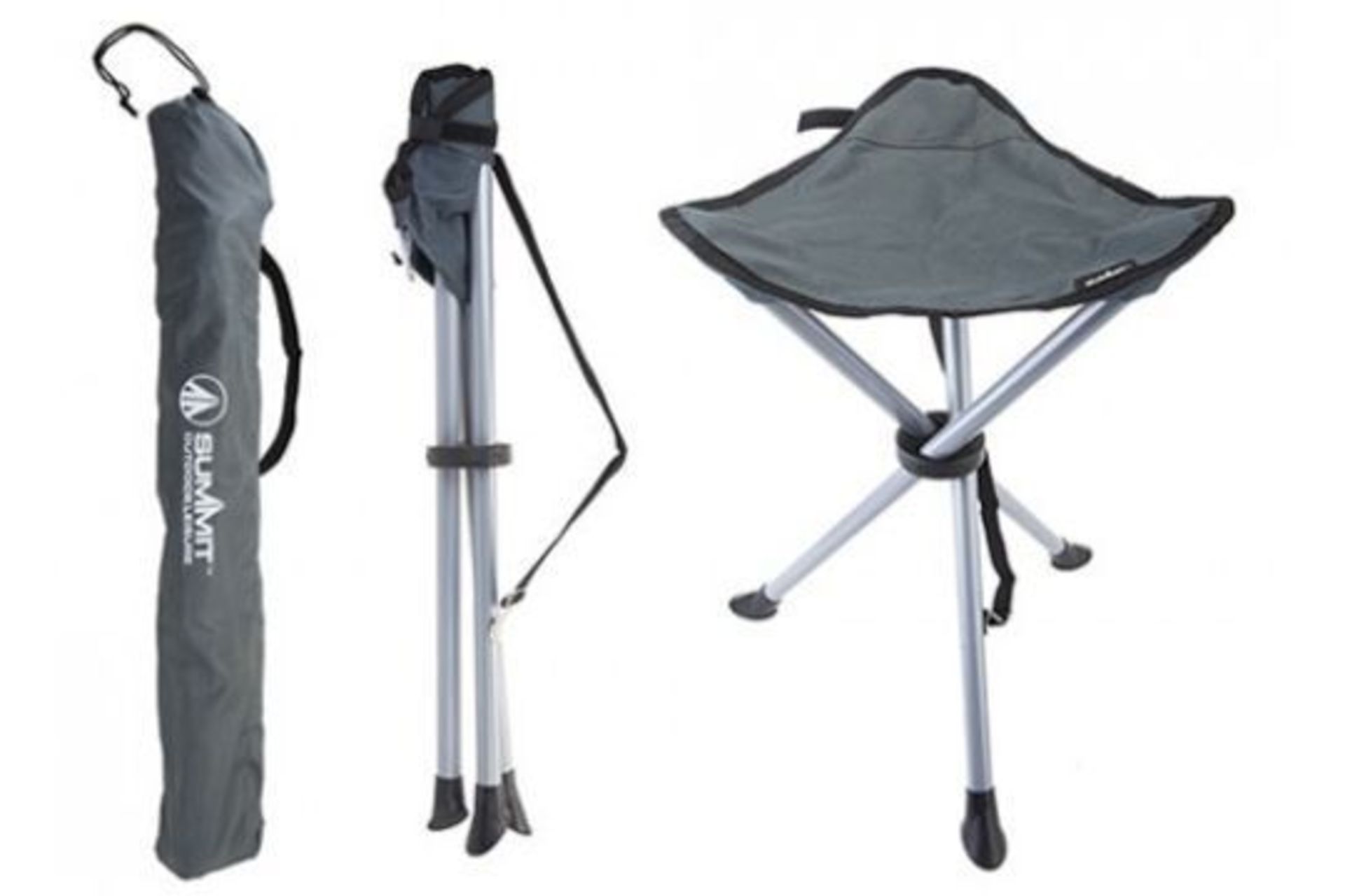 New Summit Tripod Stool With Carry Bag - Slate Grey