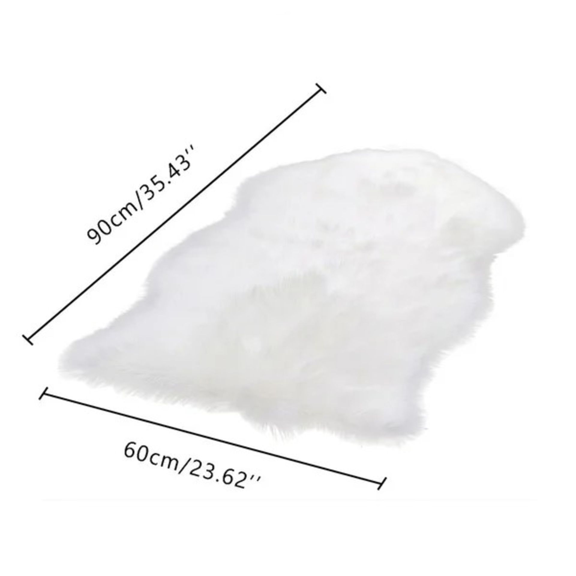 RRP £36.99 - Traynor Tufted Sheepskin White Rug - 60cm x 90cm - Image 2 of 2