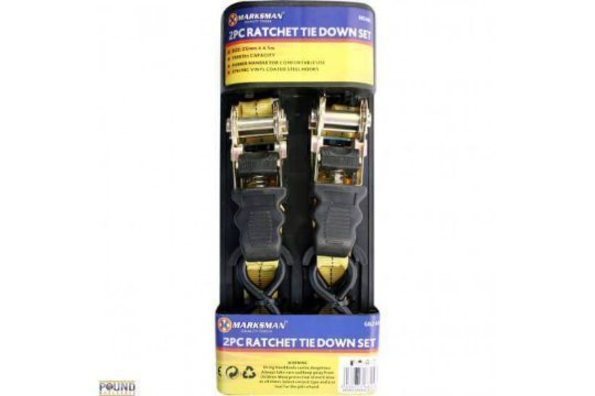 New 2pc ratchet tie down set 4.5m