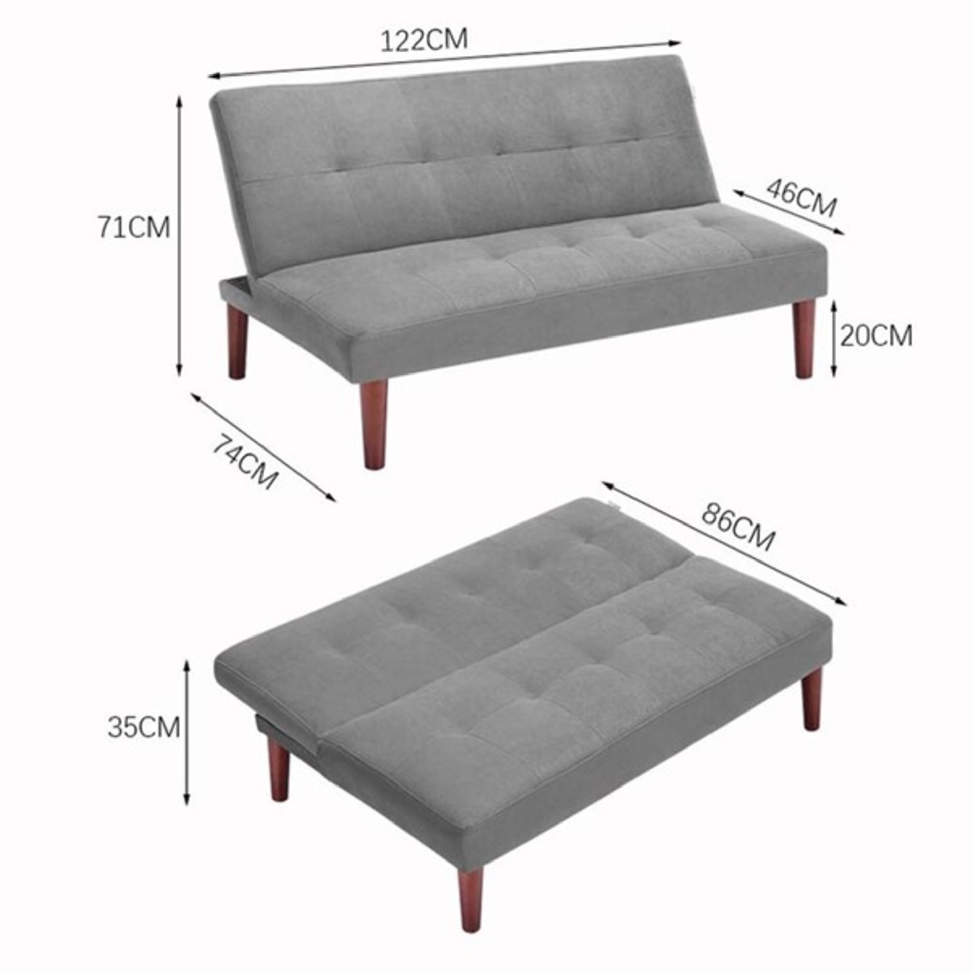 RRP £219.99 - Alexandria 2 Seater Clic Clac Sofa Bed - - Image 2 of 3