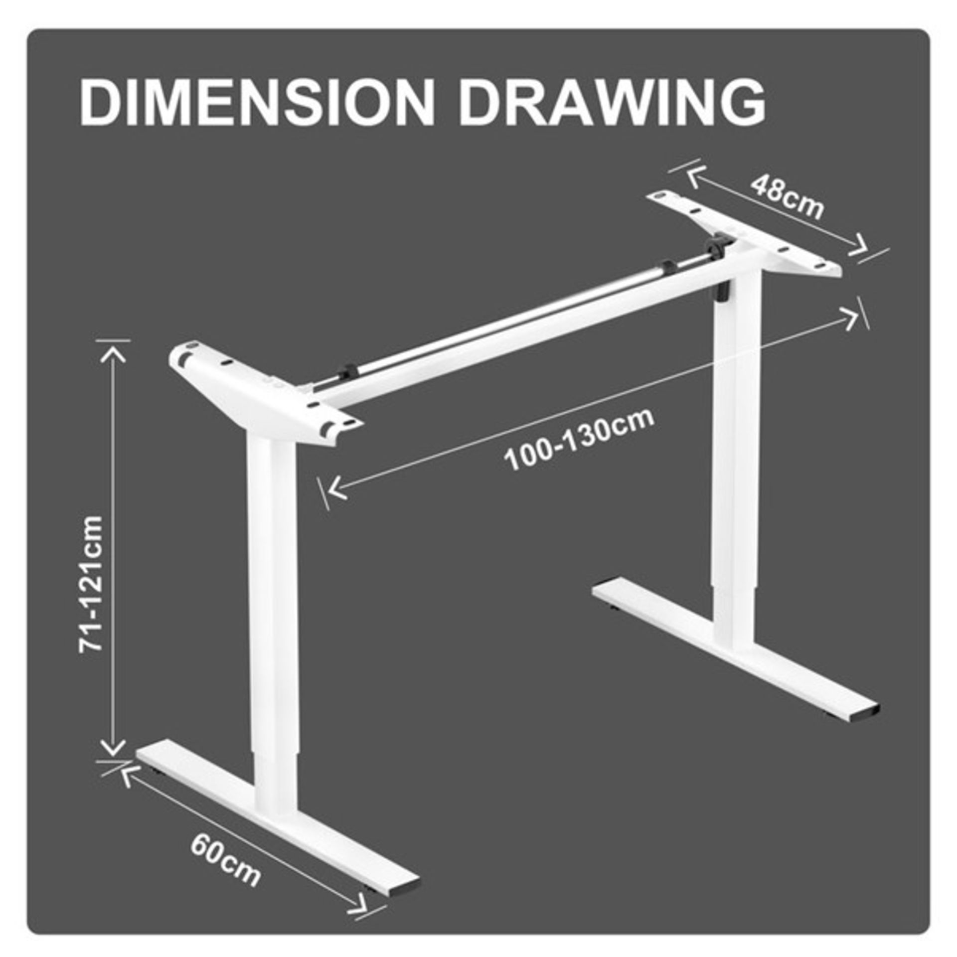 RRP £185 - Height Adjustable Lift Desk Stand - 121cm H x 130cm W x 60cm D - Image 3 of 3