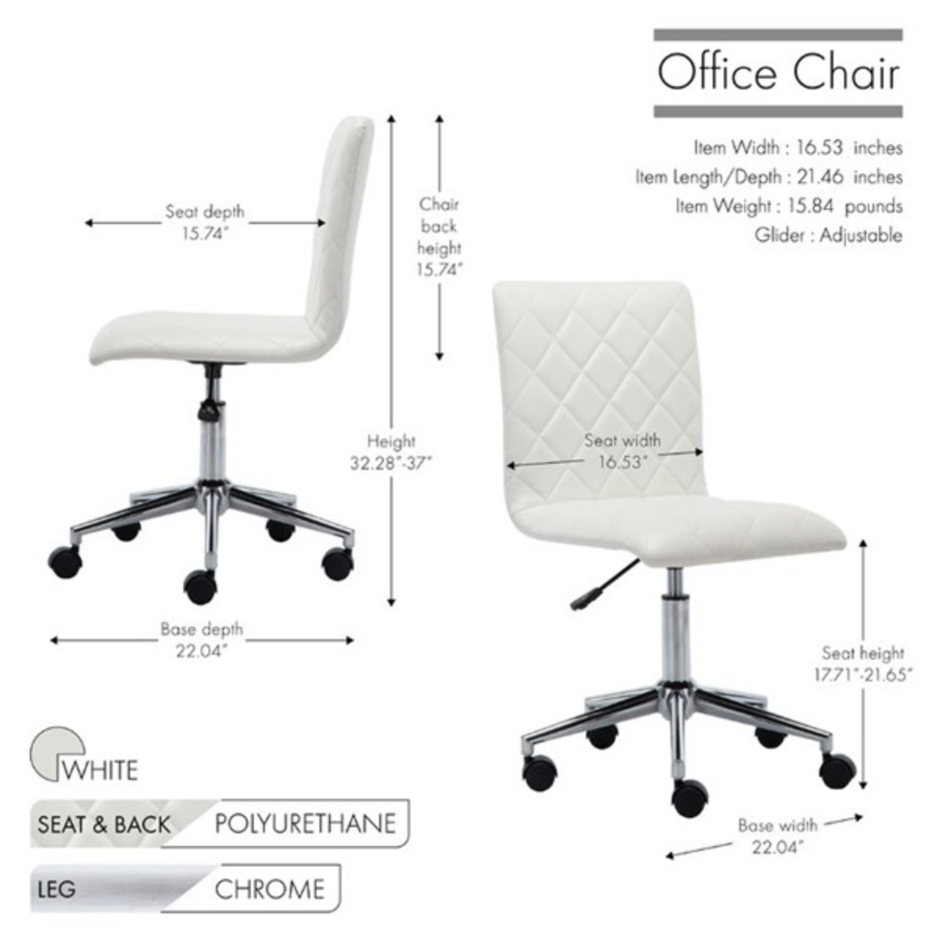 RRP £101.99 - Havard Desk Chair - 41.91cm W x 54.61cm D - Image 2 of 3