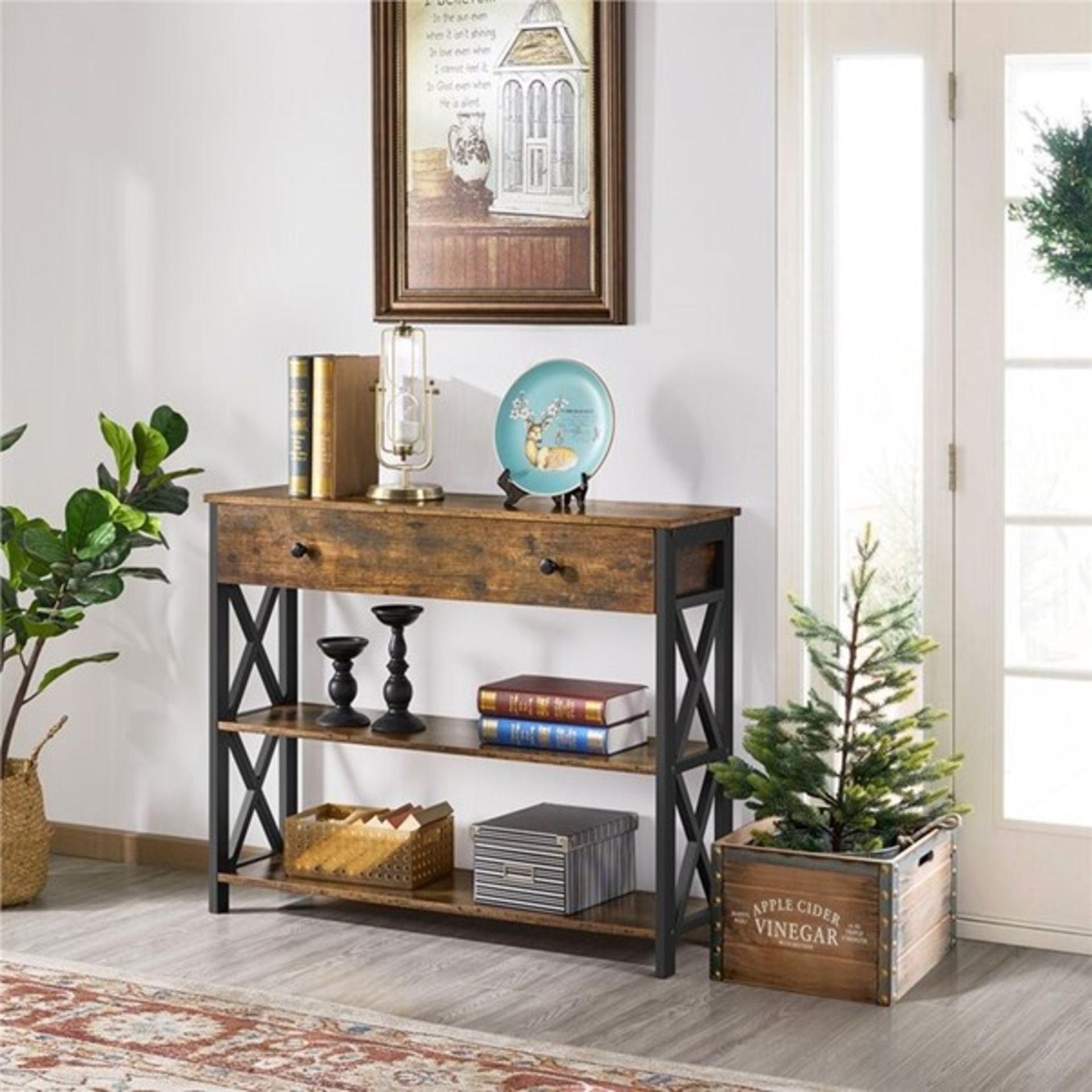 RRP £119.99 - Tierra 100Cm Console Table - 80.5cm H x 100cm W x 29.5cm D