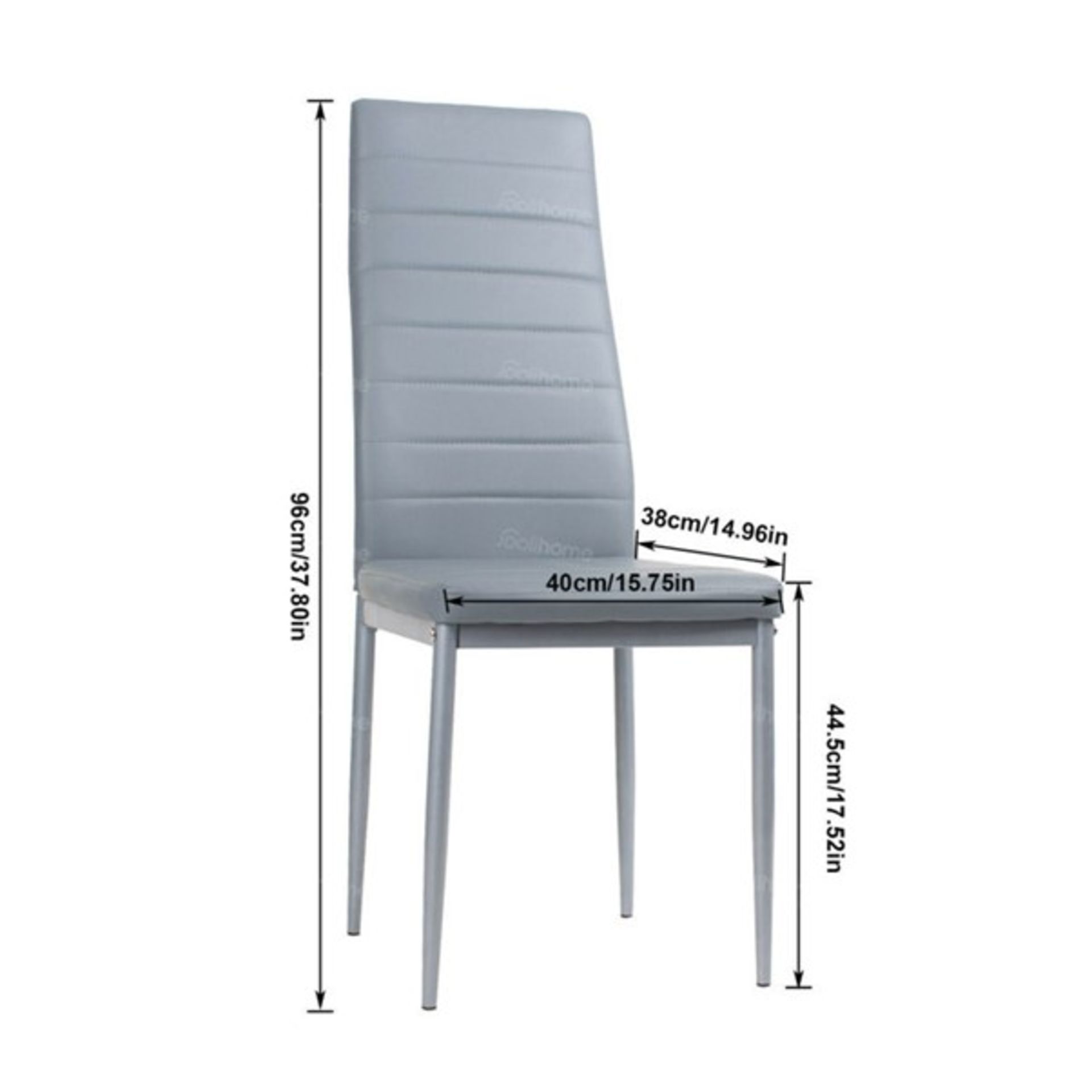 RRP £199 - Set Of 6 Andrimont Side Chair in Grey - 96cm H x 40cm W x 38cm D - Image 3 of 3