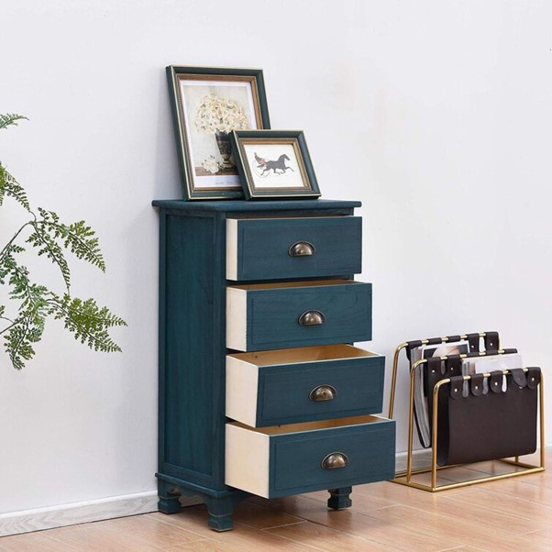 RRP £105.99 - Allyson 4 Drawer 45Cm W Solid Wood Tallboy - 79cm H x 45cm W x 30cm D - Image 3 of 4