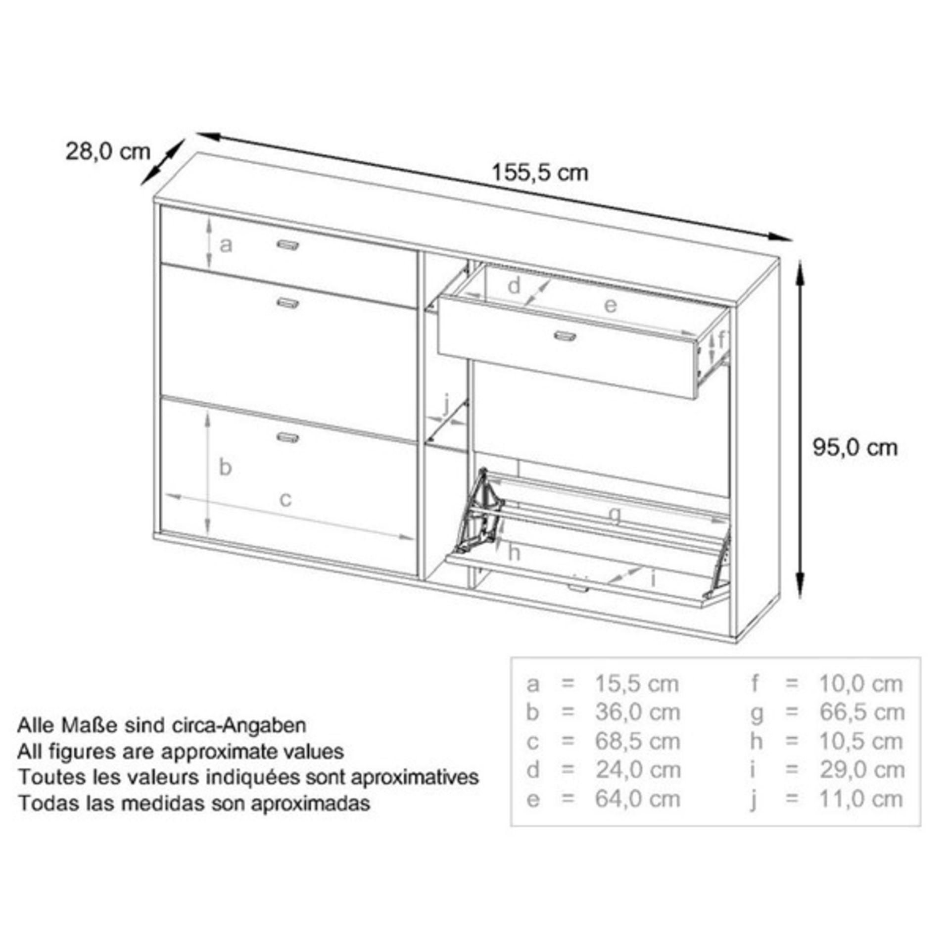 RRP £353.99 - Today 32 Pair Flip Down Shoe Storage - 95cm H x 155cm W x 28cm D - COLLECTION ONLY - Image 3 of 3