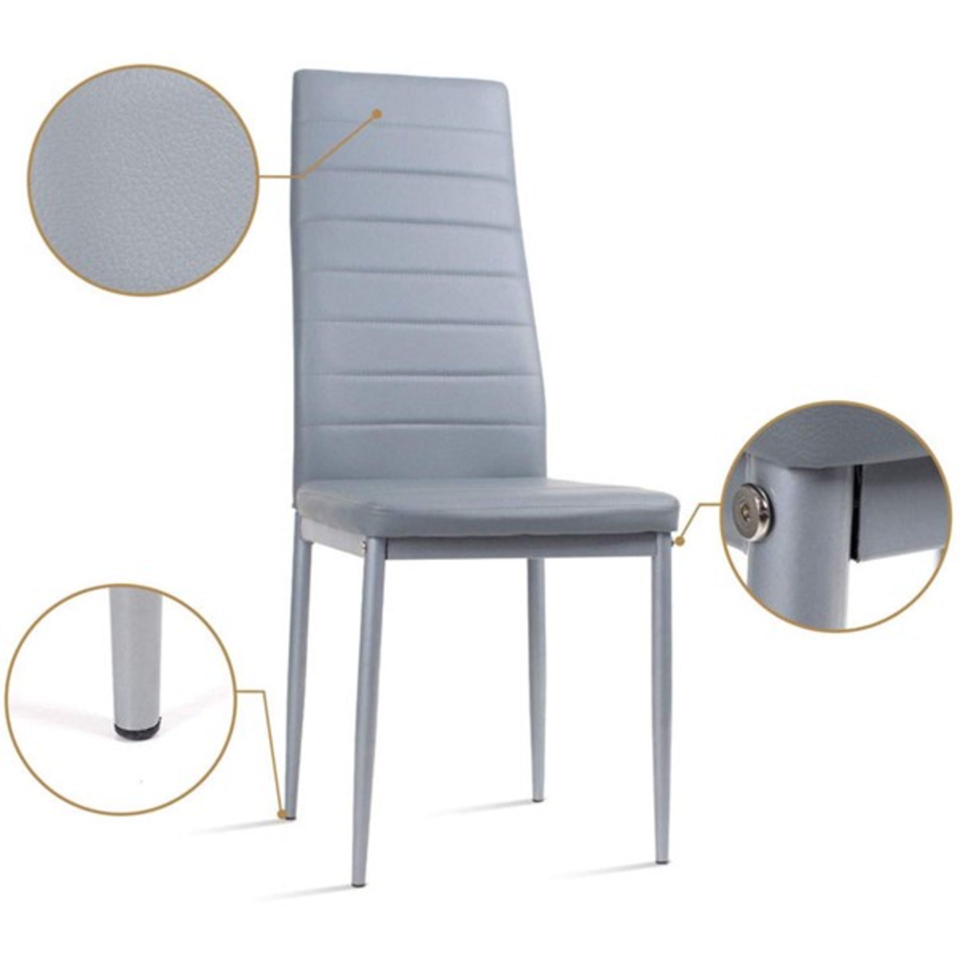 RRP £199 - Set Of 6 Andrimont Side Chair in Grey - 96cm H x 40cm W x 38cm D - Image 2 of 3