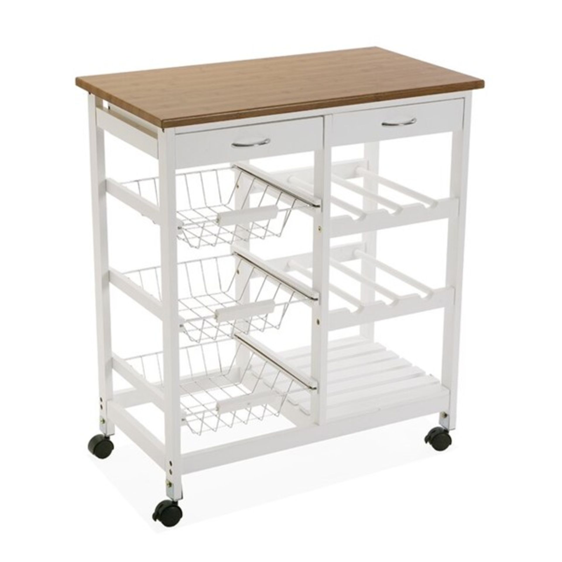 RRP £216.99 - Elkin 37Cm Stainless Steel Kitchen Trolley - 76cm H x 37cm W x 66cm D