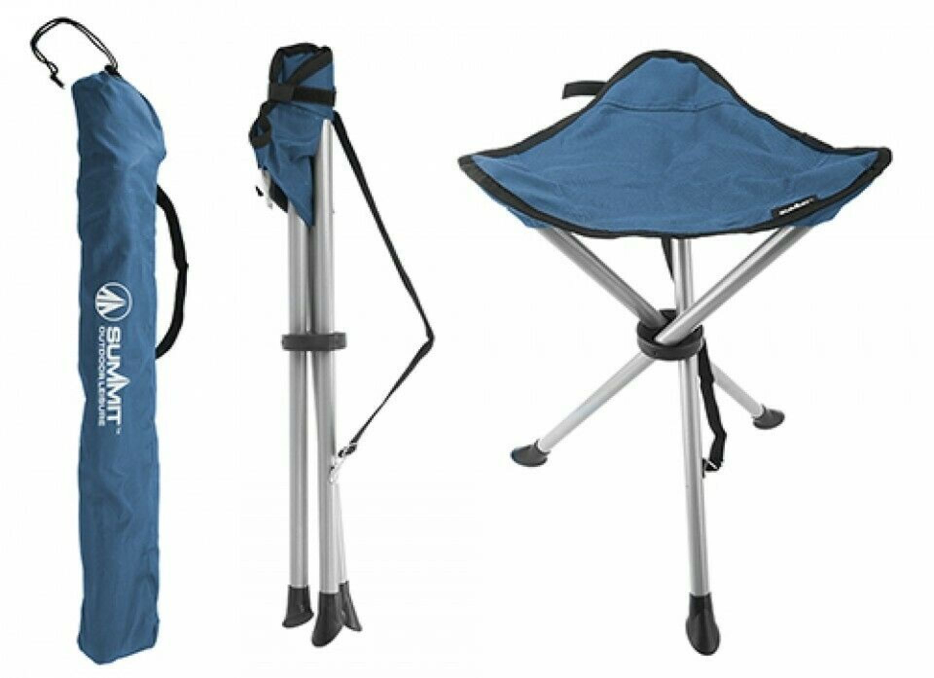 New Summit Tripod Stool With Carry Bag - Blue