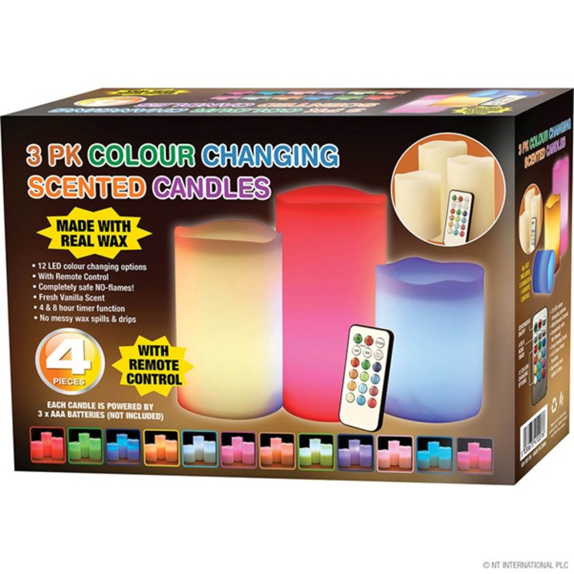 New 3pc Colour Changing LED Candles with Remote
