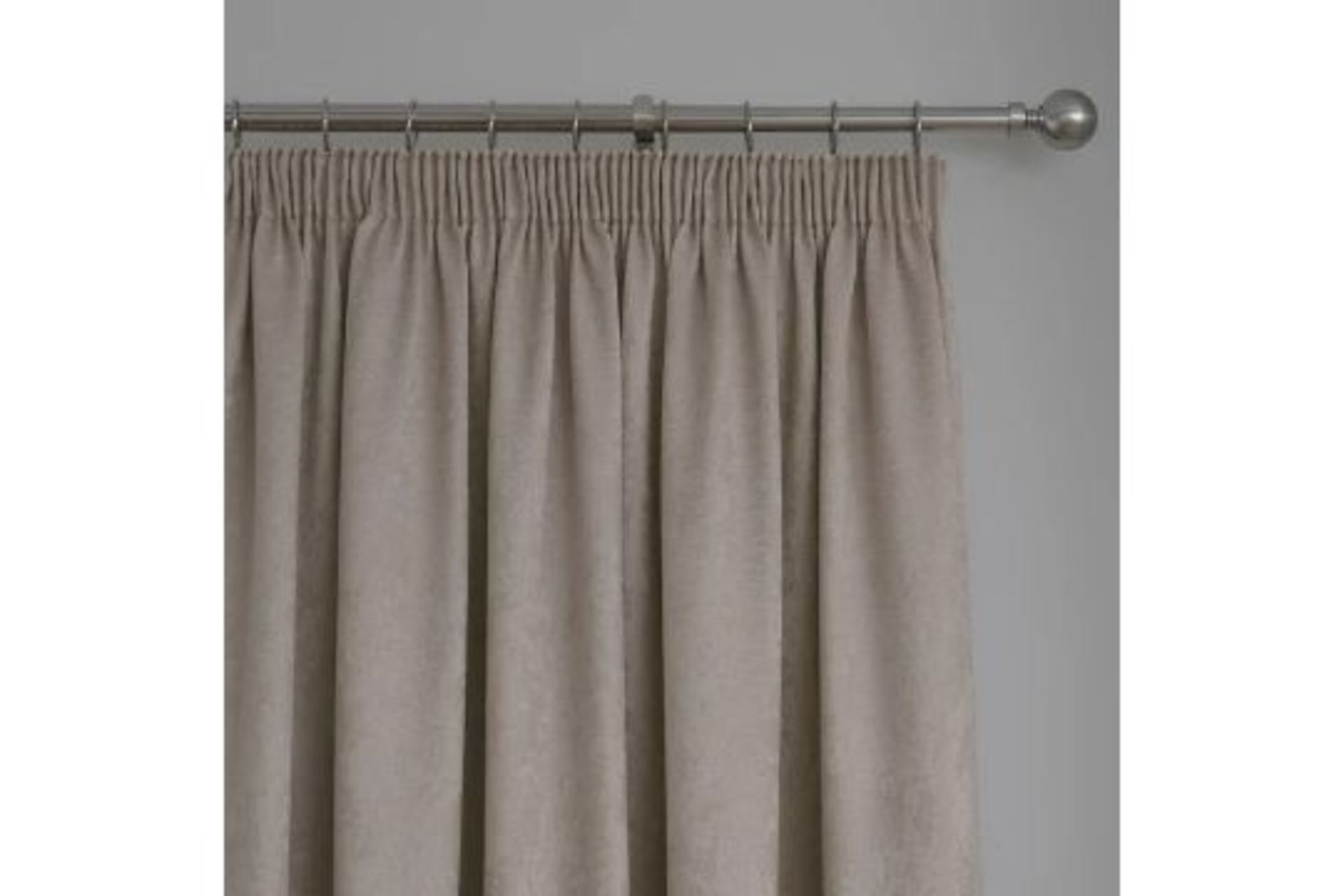 RRP £ 64.28 - Carianna Self Lined Pair Of Pencil Pleat Curtains By Ebern Designs - Natural - 228 x - Image 2 of 2