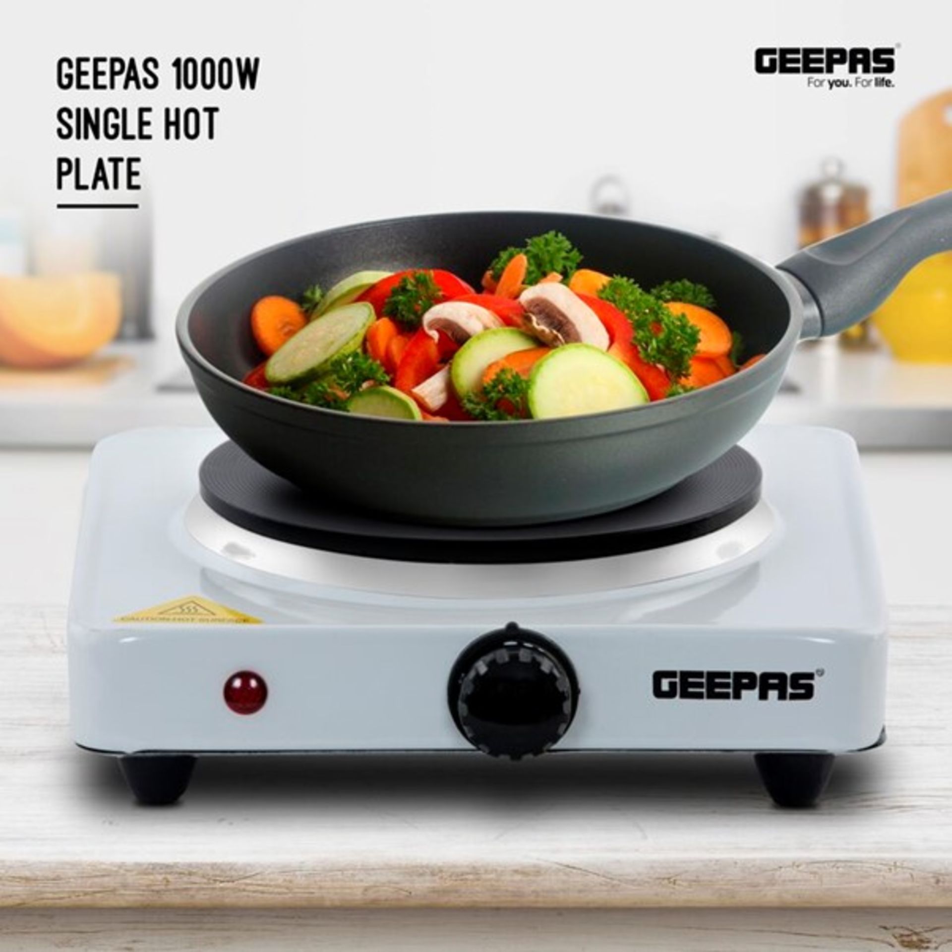 RRP £22.99 - Single Electric Hot Plate - 28cm H x 24cm W x 7.5cm D - Image 2 of 2