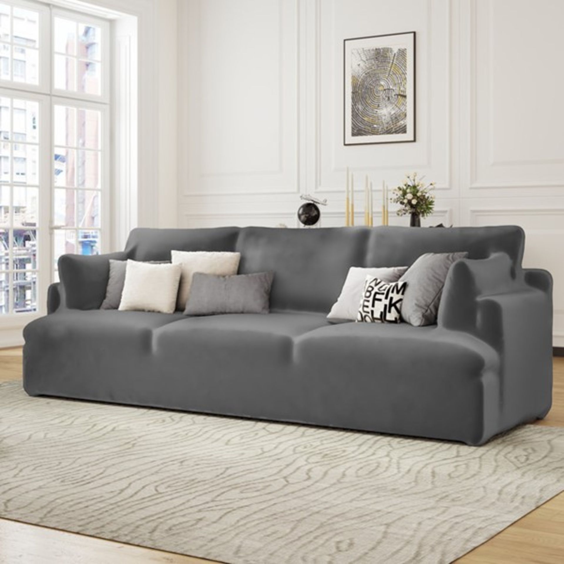 RRP £28.99 - 3 Seater Sofa Cover With Extendable Armrest - 0.39cm H x 90cm W x 76.77cm D