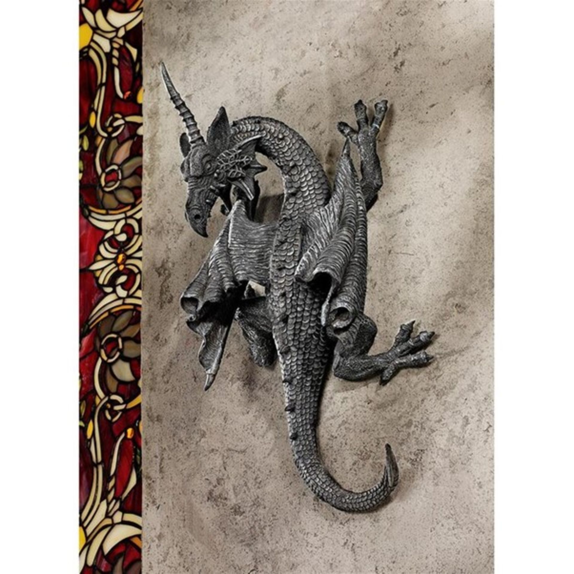 RRP £50.99 - Horned Dragon of Devonshire Wall Décor - 34.29cm H x 17.78cm W