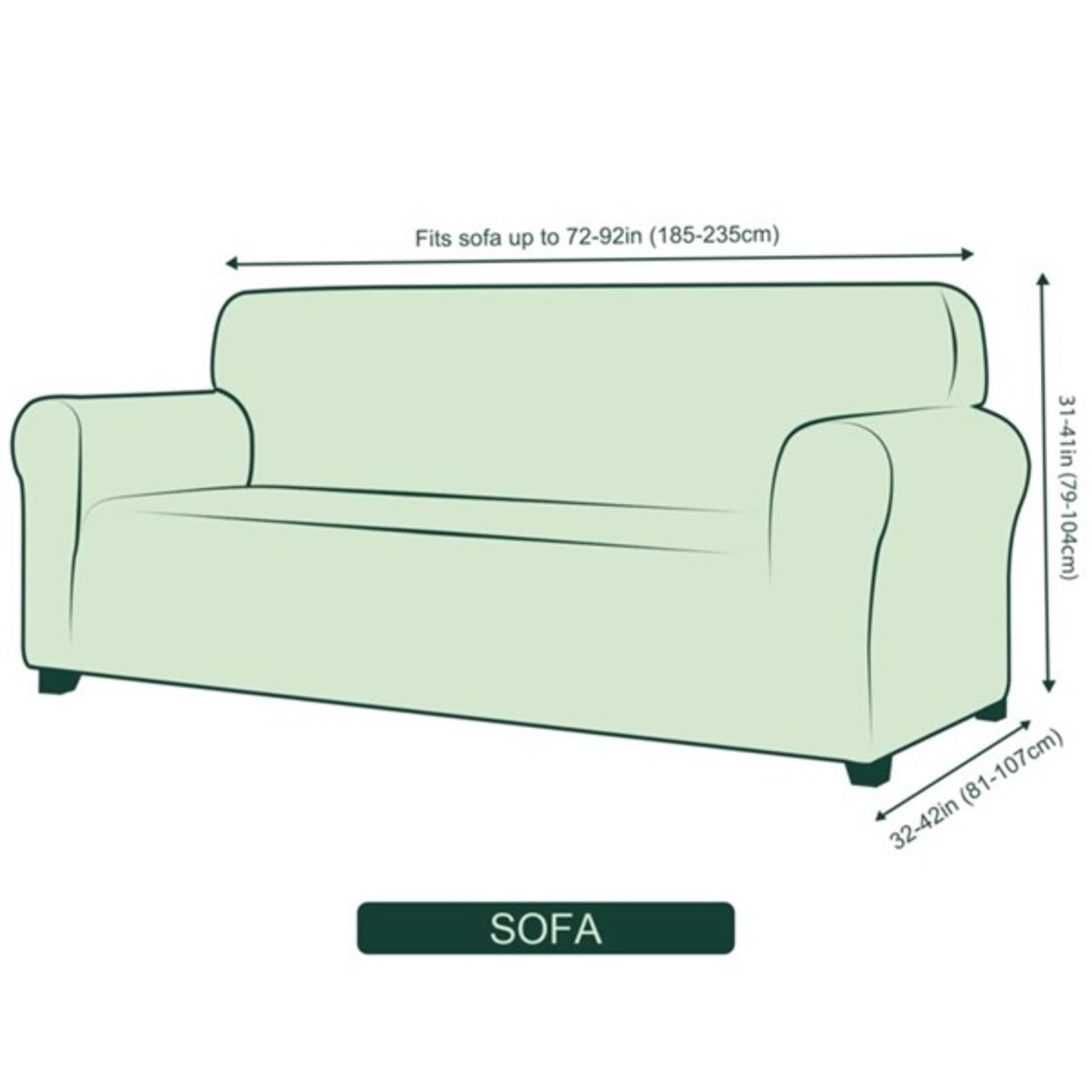 RRP £93.99 - Bologe Textured Grid Box Cushion Sofa Slipcover - 104cm H x 235cm W x 107cm D - Image 2 of 2