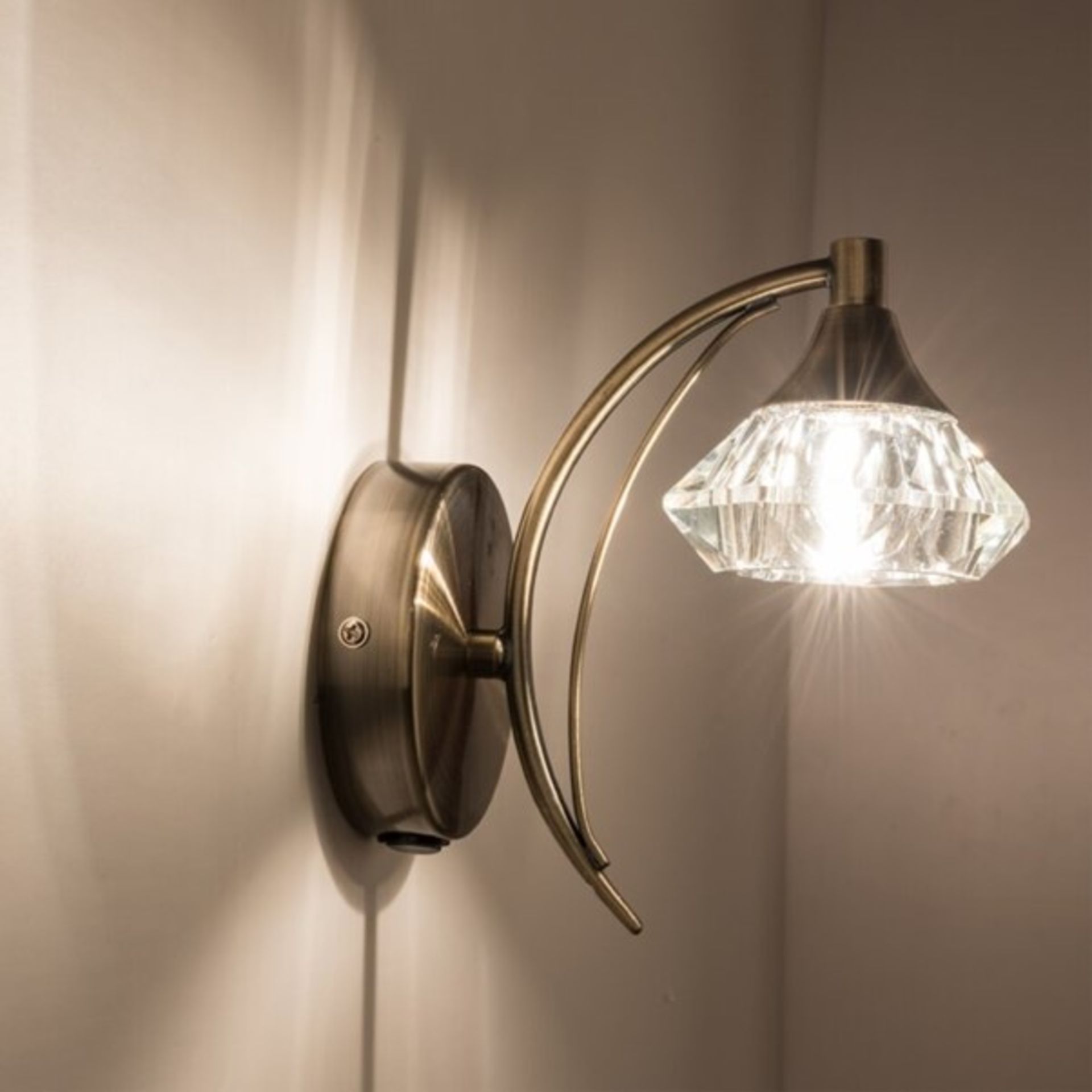 RRP £35.99 - Aldiana 1 - Light Dimmable Armed Sconce - 17.8cm H x 10cm W x 17cm D