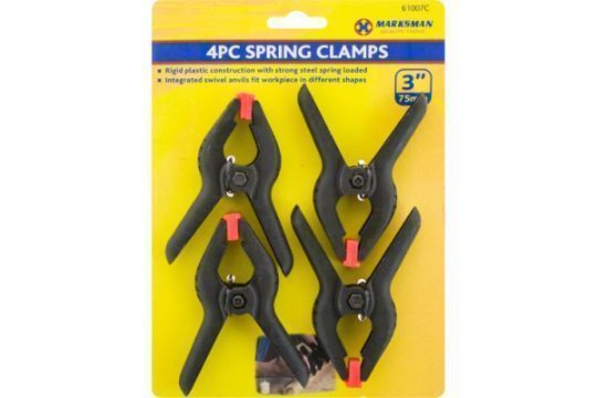 x3 Packs Of 3" Marksman 4PC Spring Clamps (12 In Total)