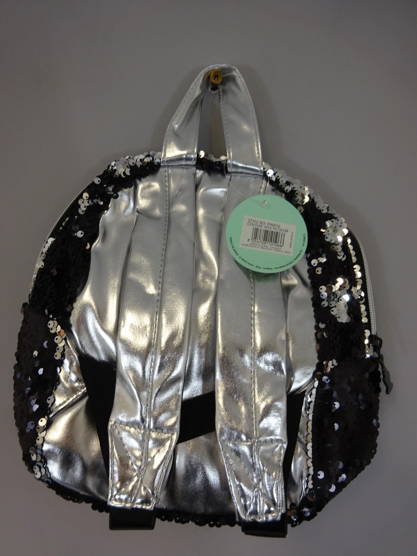 New Black & Silver Sequined Kids Backpack - Image 2 of 2