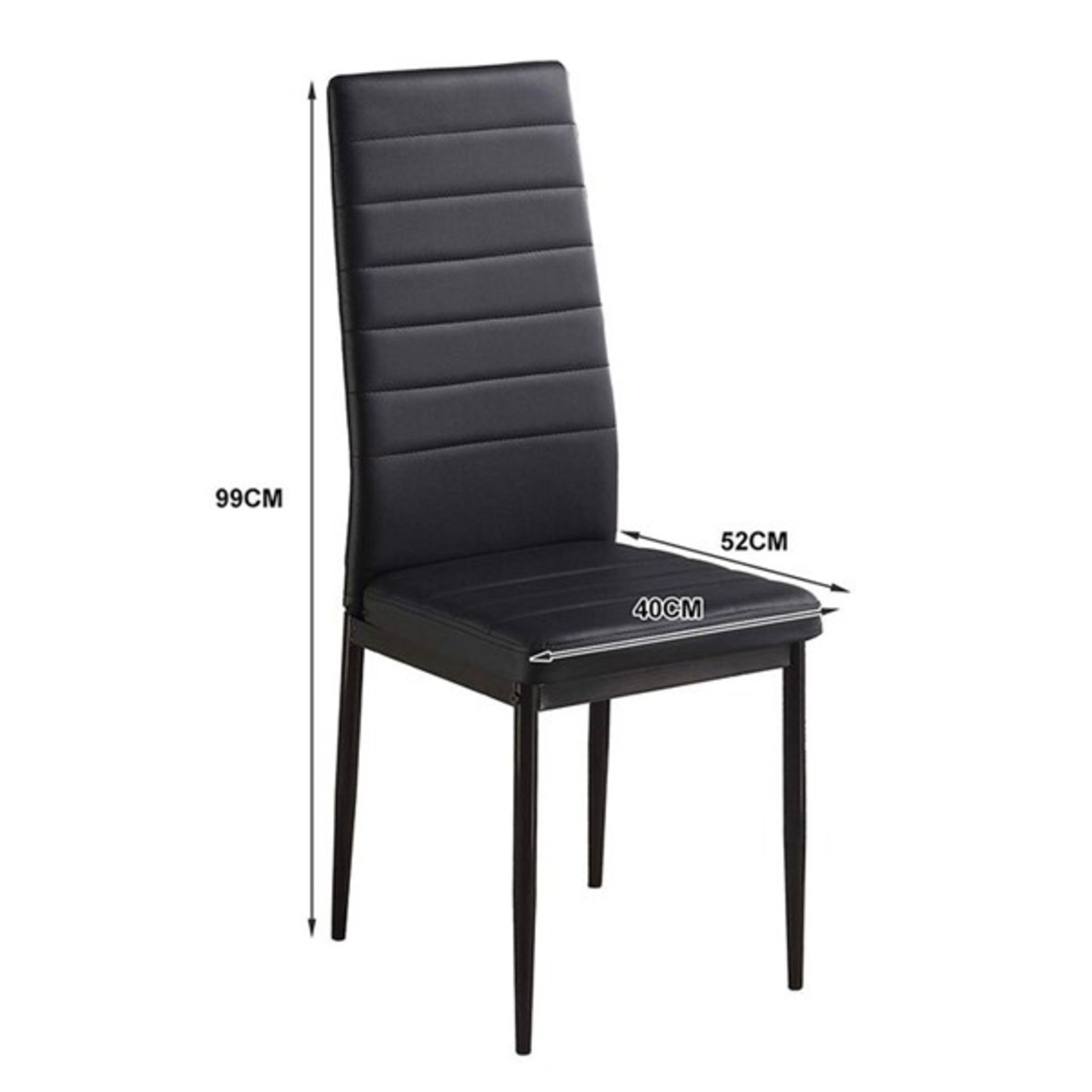 RRP £183.99 - Ethan-Paul Side Chair in BLACK (Set of 6) - Image 2 of 2