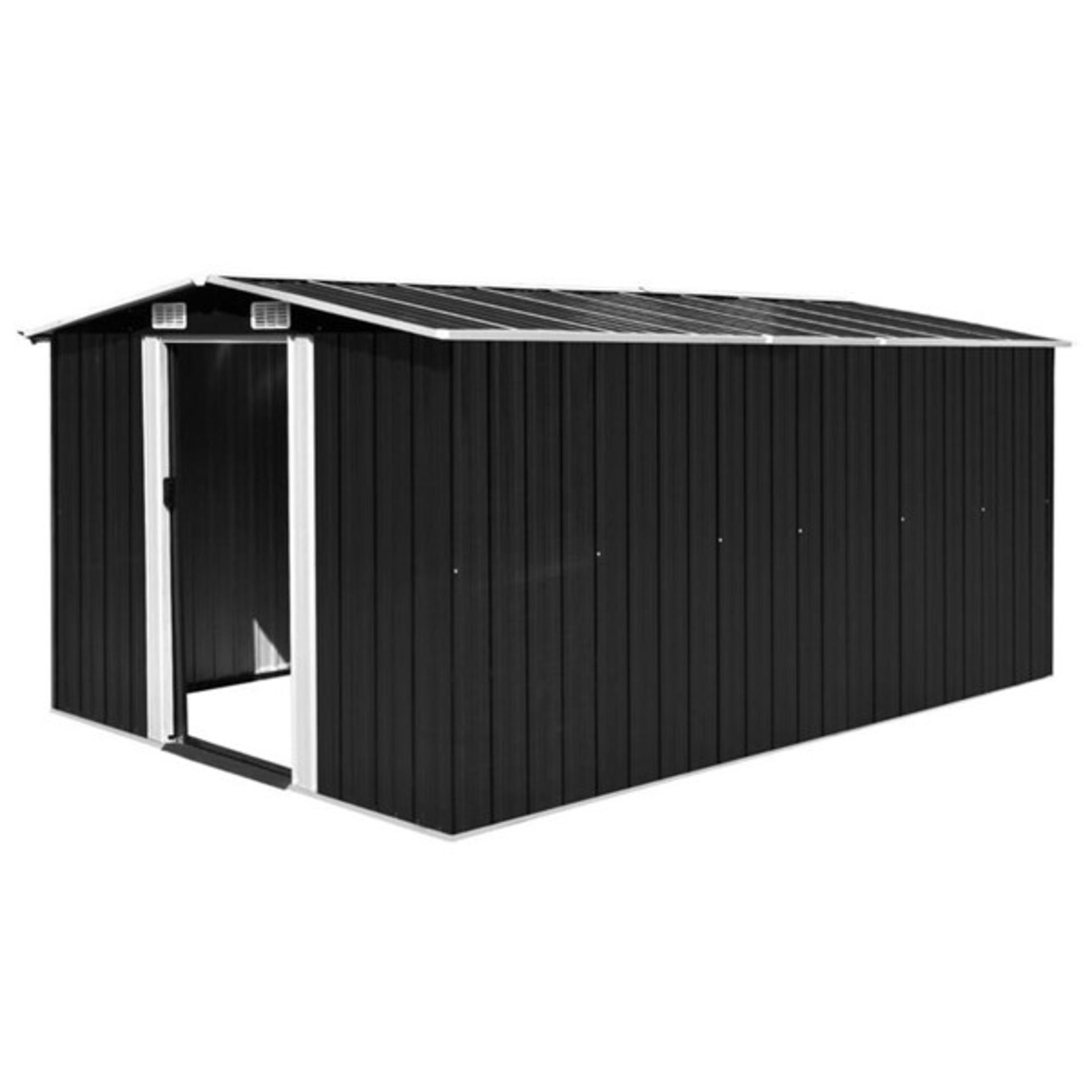 RRP £592.99 - Mcmurry 8 ft. W x 13 ft. D Metal Garden Shed - Colour: Anthracite - Assembly required