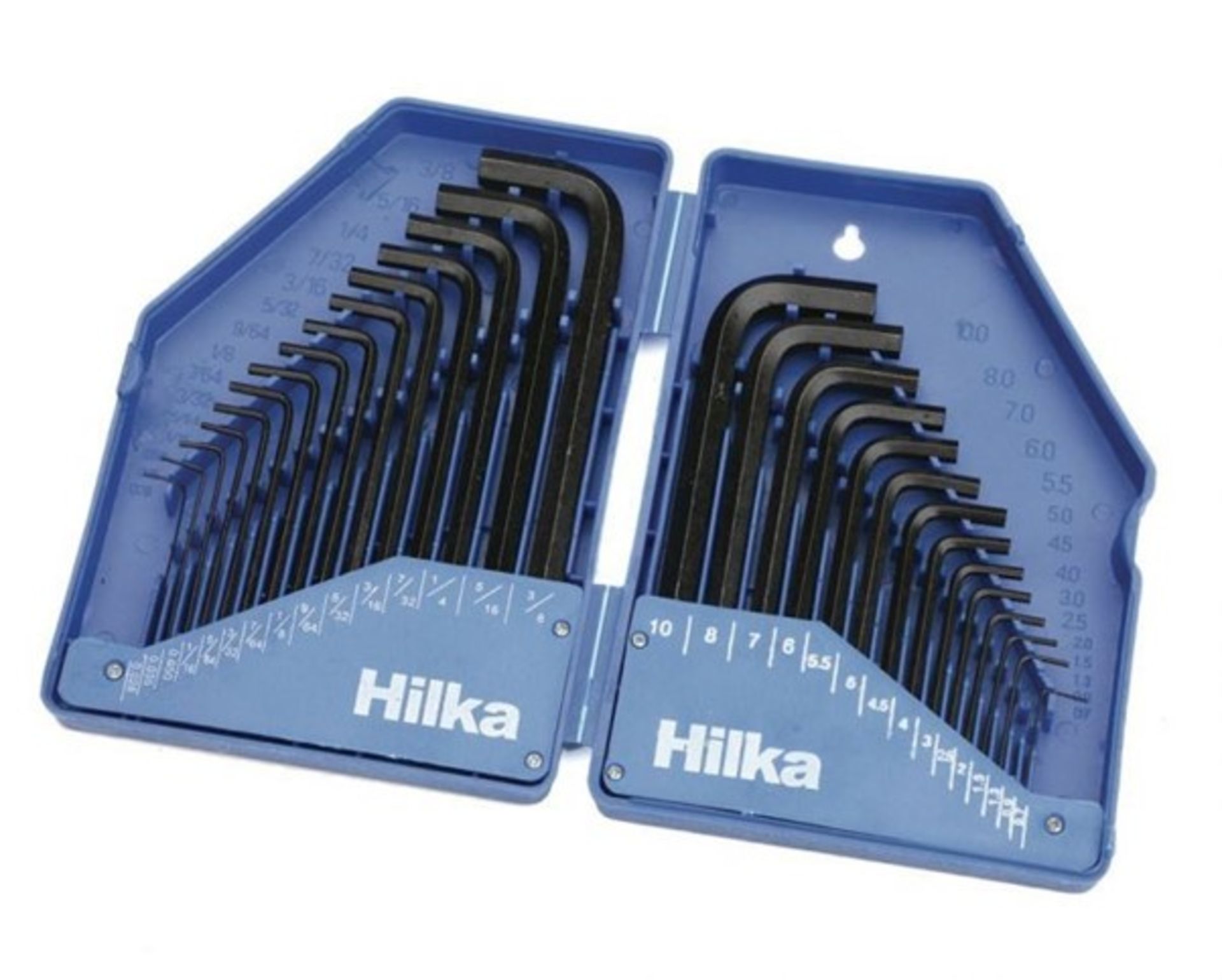 New Hilka 30 pce Hex Key Set in Folding Case - Contains: 15 metric sizes: 0.7, 0.9, 1.3, 1.5, 2.0,